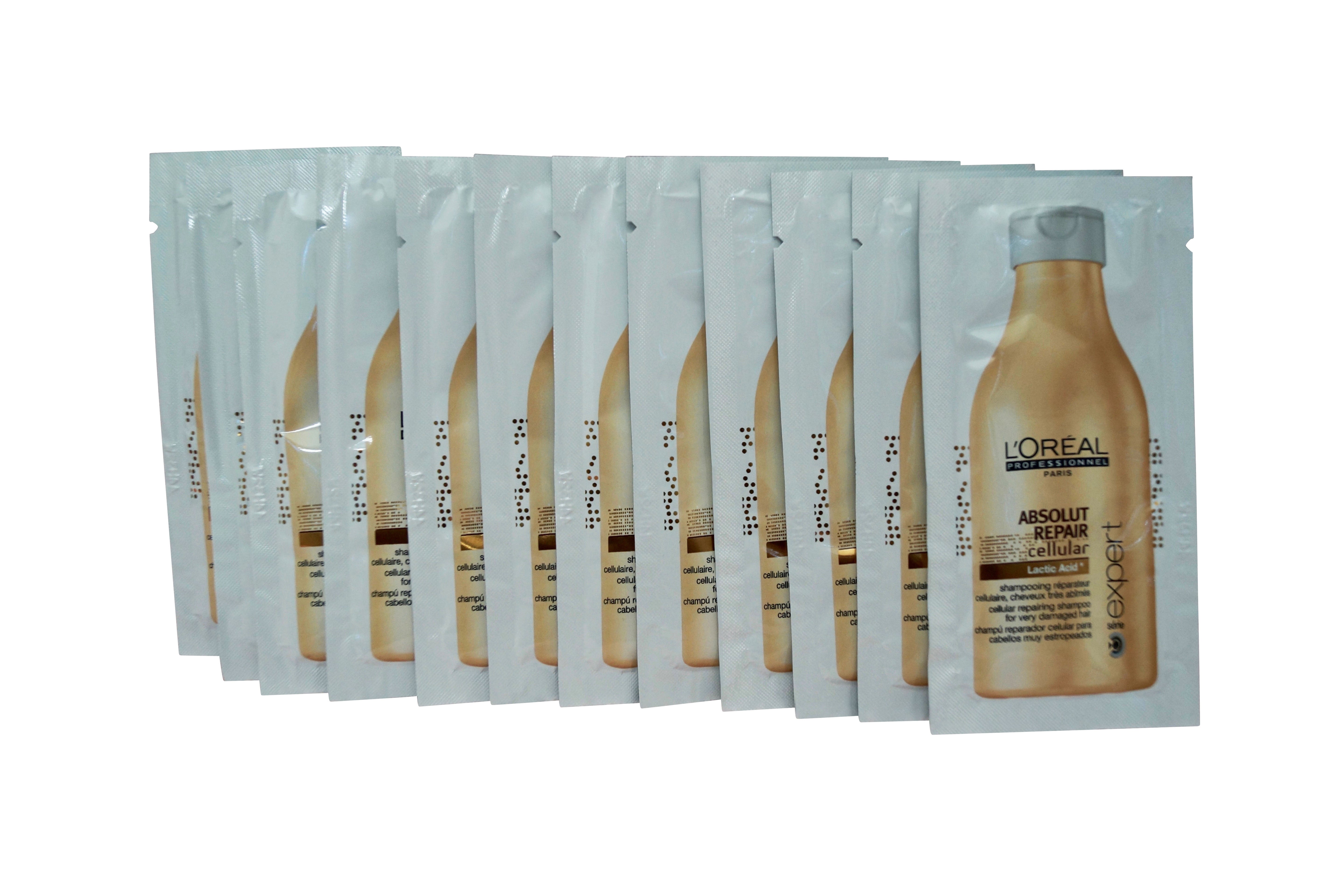 LOreal Absolut Repair Shampoo Very Damaged Hair Travel Sachets 0.34 OZ x 12