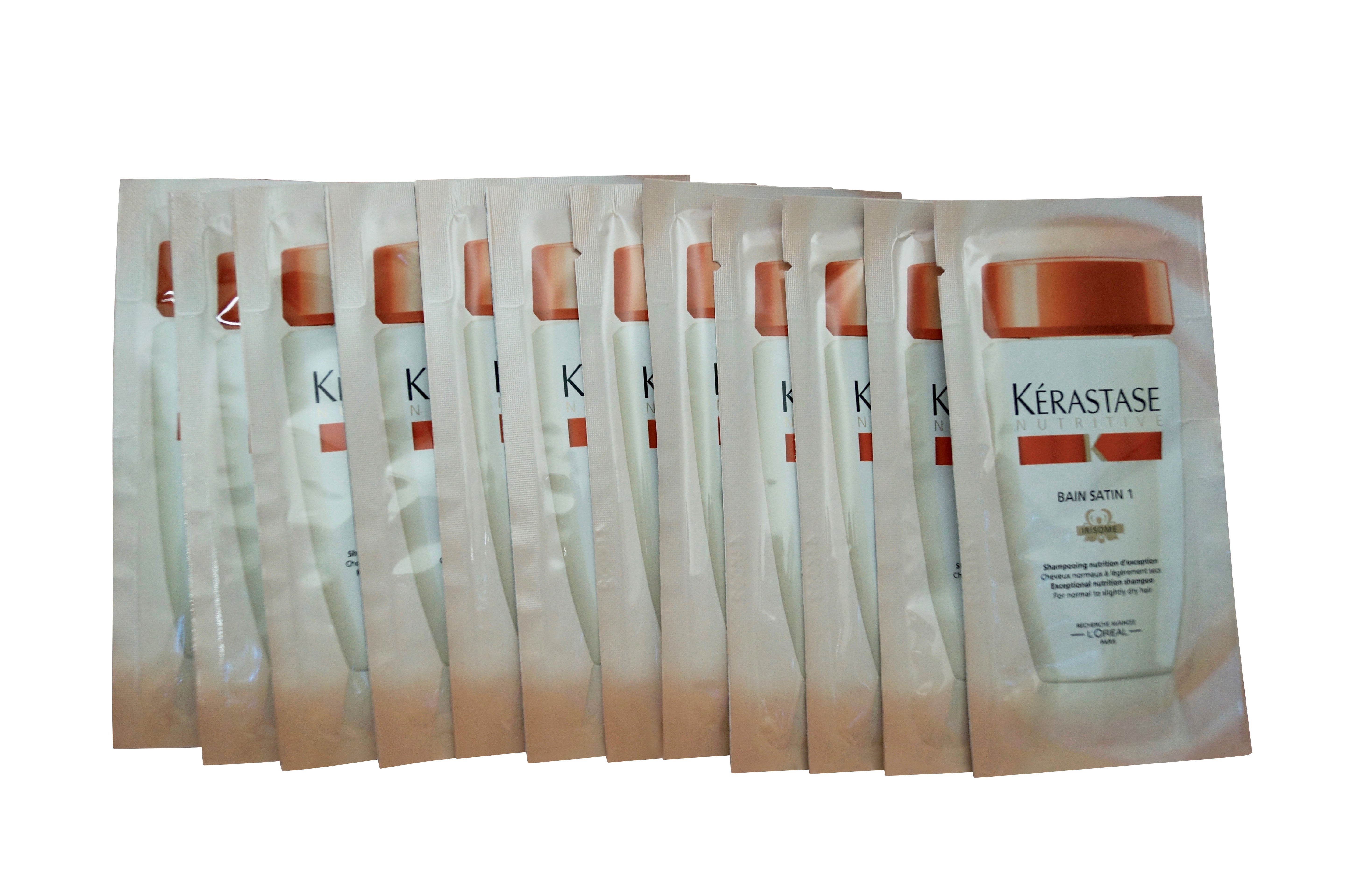 Kerastase Bain Satin 1 Irisome Shampoo Hair Travel Sachets 0.34 OZ x 12