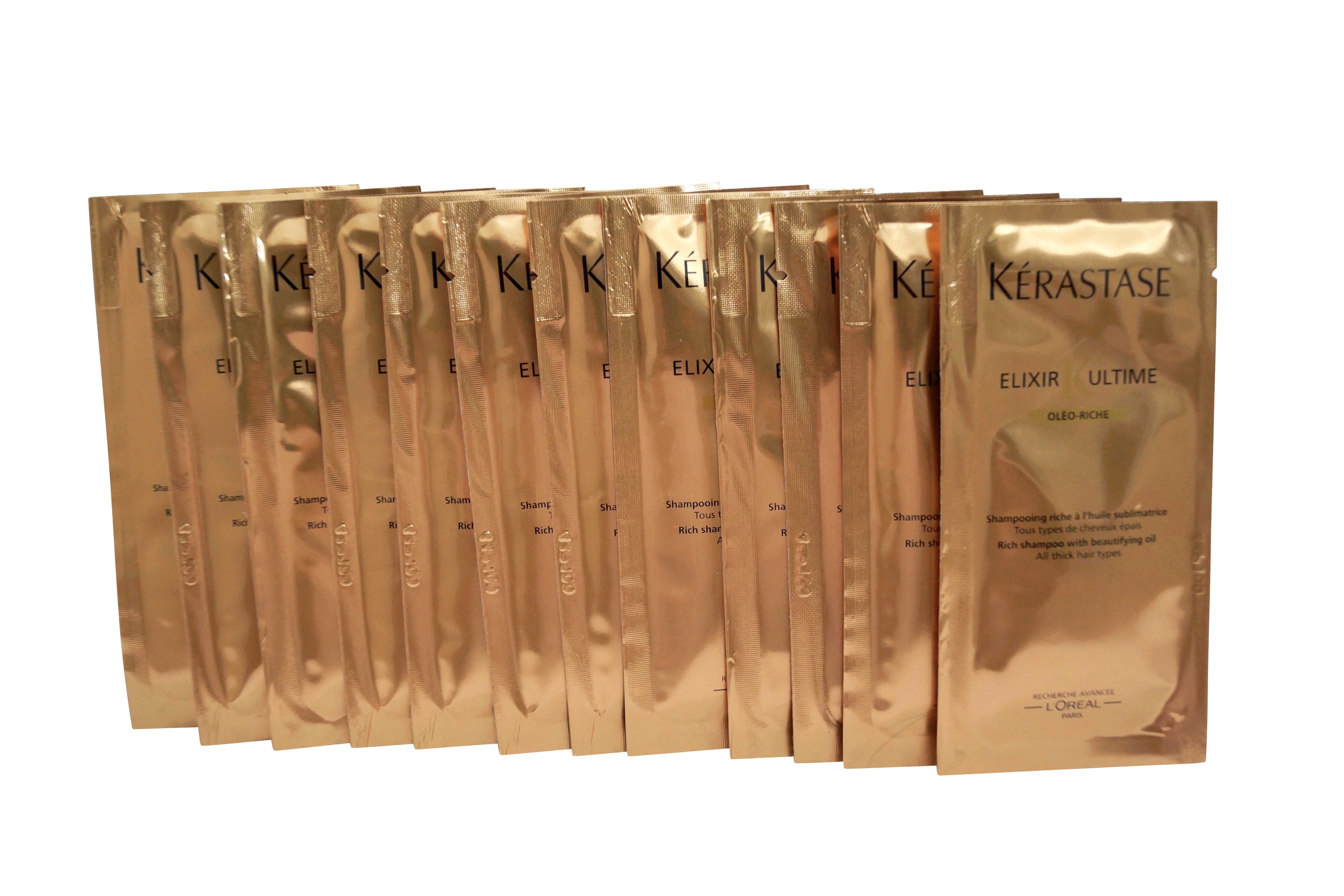 Kerastase Elixir Ultime Rich Shampoo All Hair Types Travel Sachets 0.34 oz. x 12