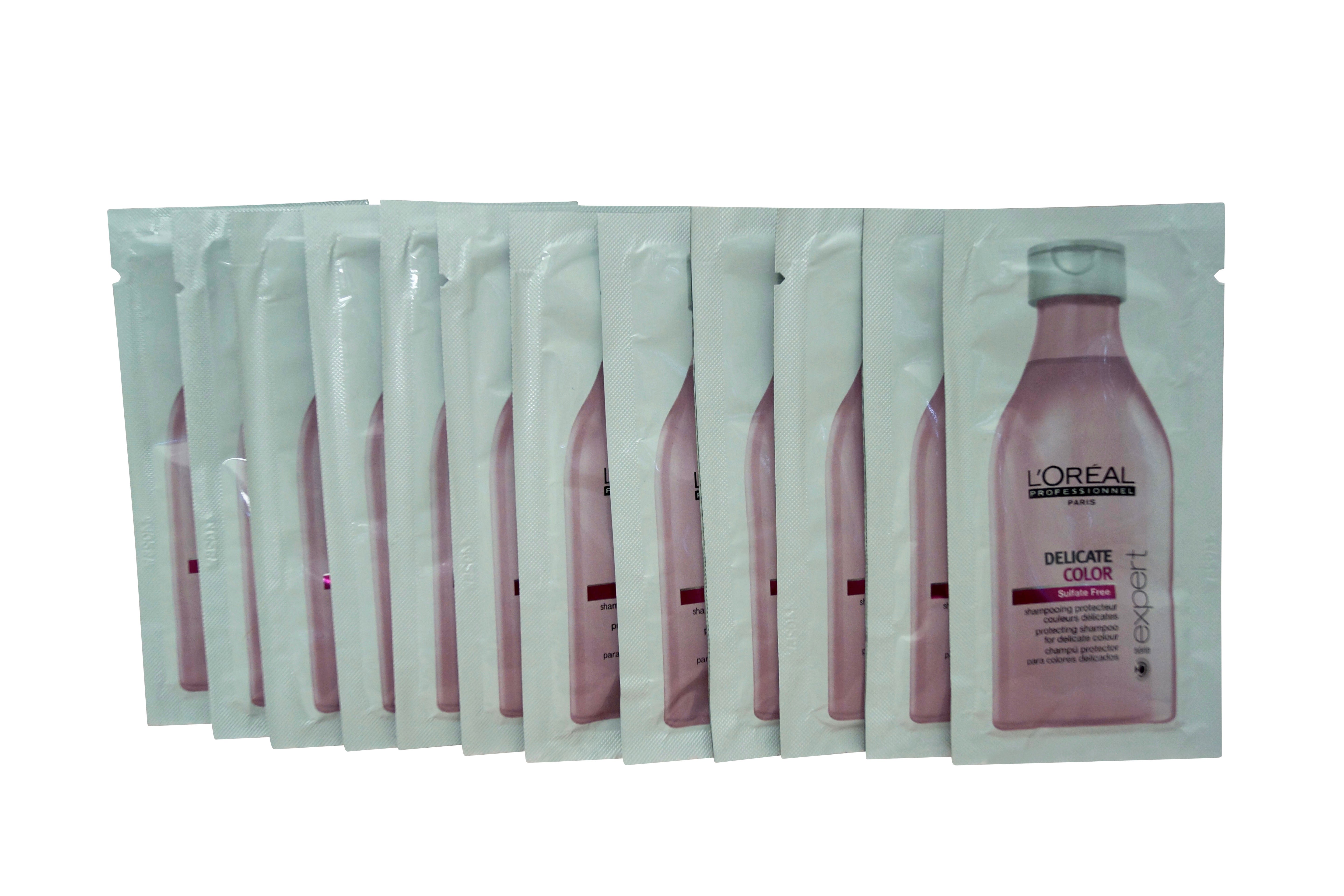 LOreal Delicate Color Shampoo Color Treated Hair Travel Sachets 0.34 OZ x 12