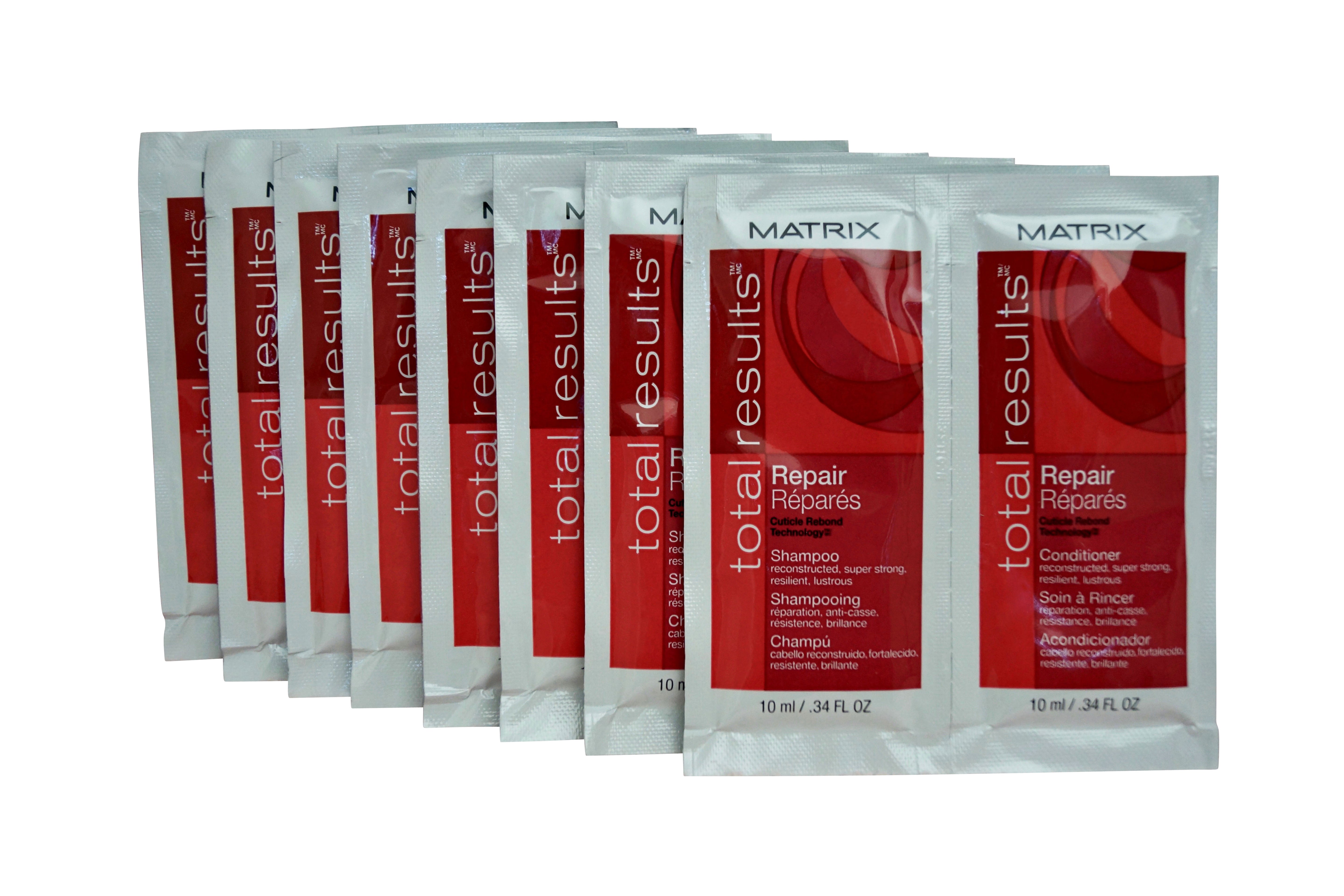 Matrix Repair Shampoo & Conditioner Travel Sachets 0.34 OZ each set x 8