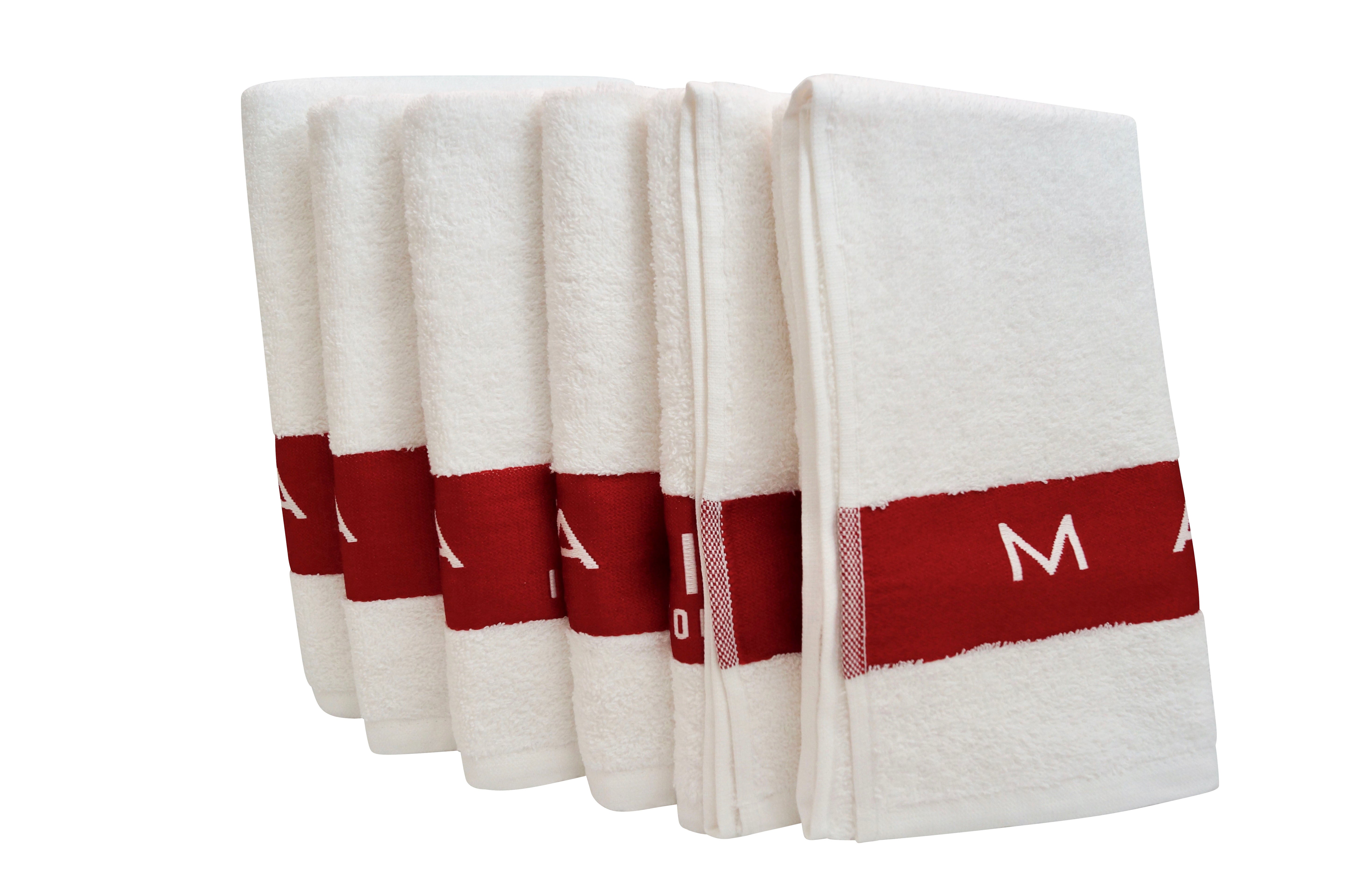 Matrix Professional White Red Stripe Salon Towel 18 W x 33 L Set of 4