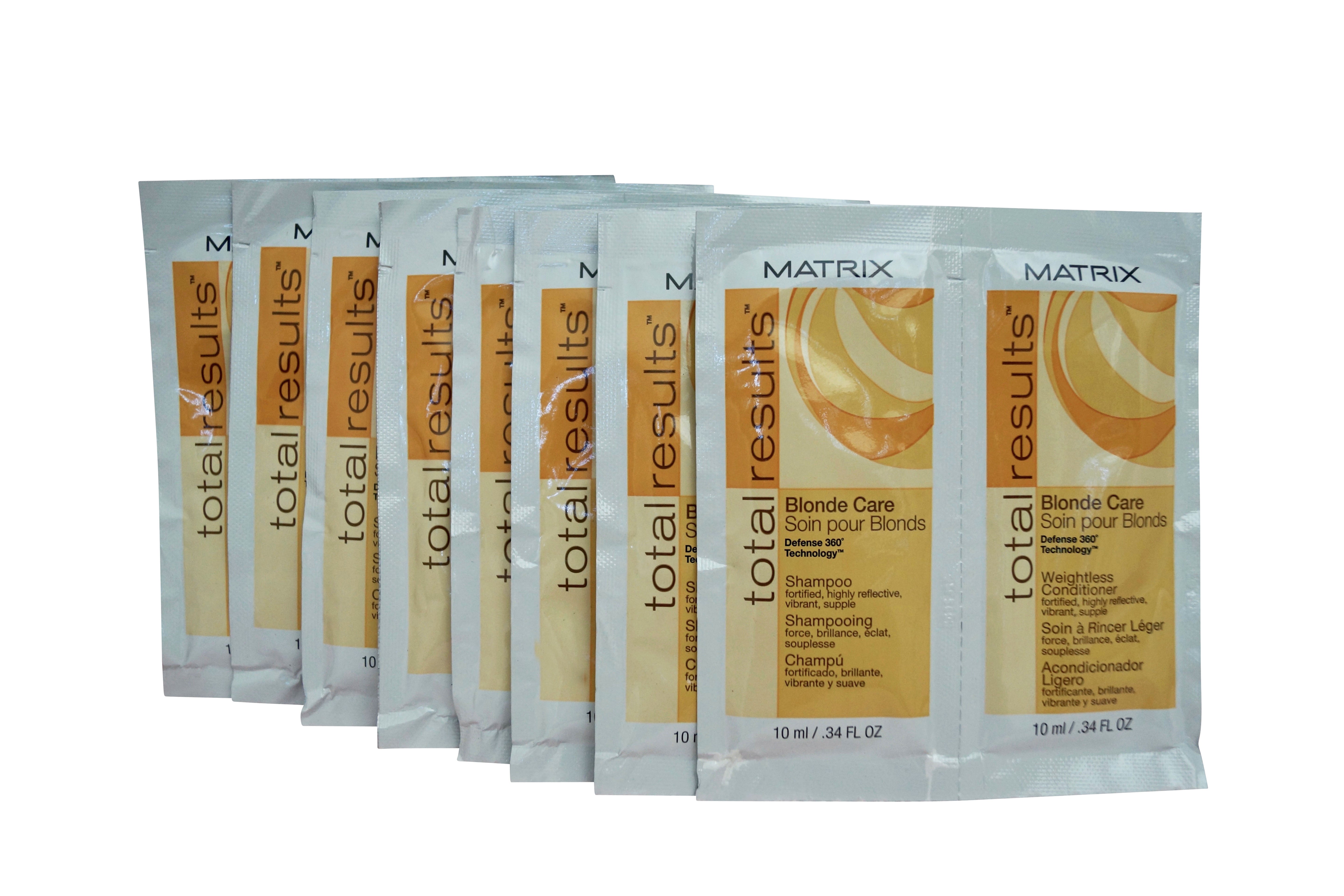 Matrix Blonde Care Shampoo & Conditioner Travel Sachets 0.34 OZ each set x 8