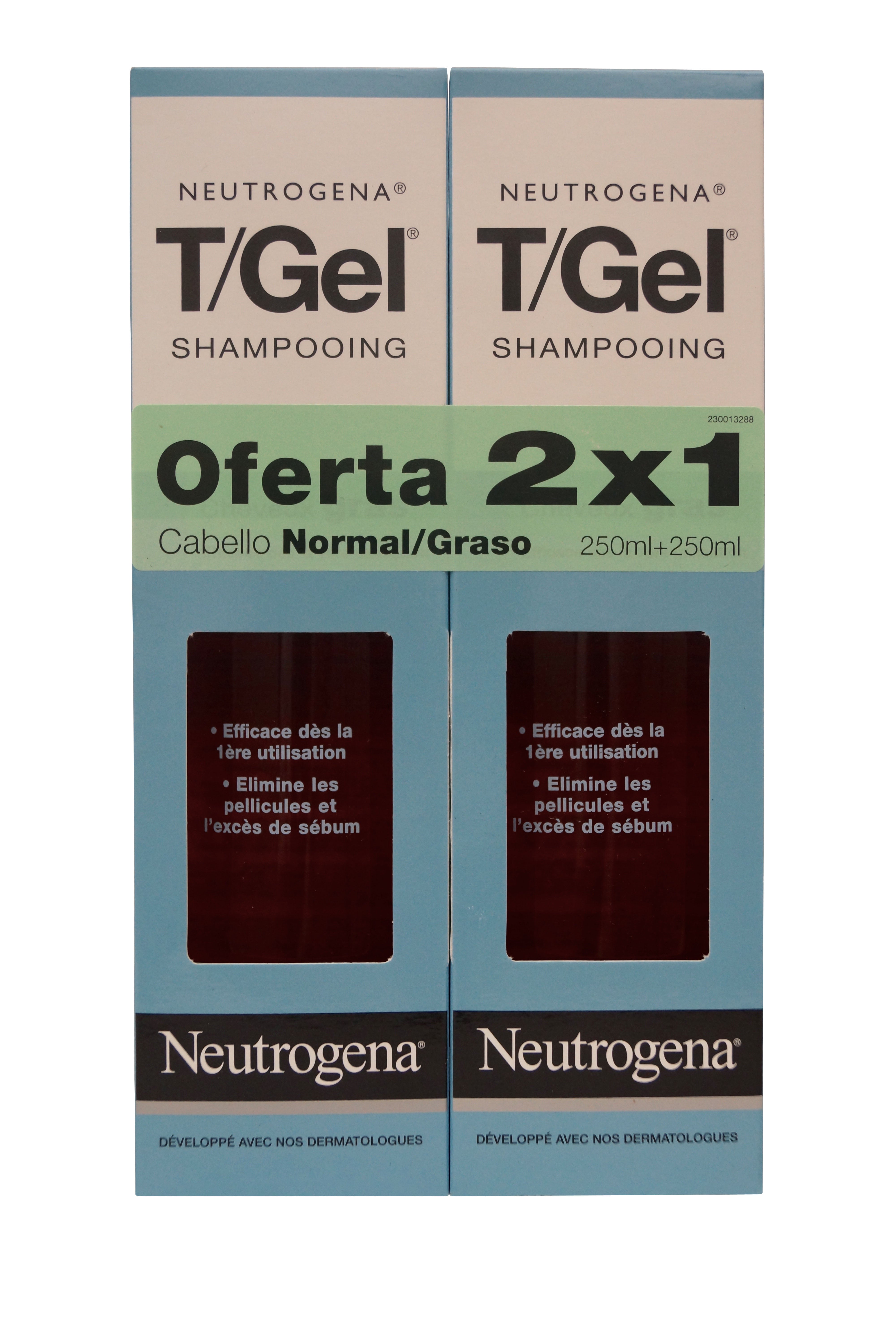 Neutrogena T/Gel Dandruff Shampoo Norm-Oily, 250 ml. Twin Pack