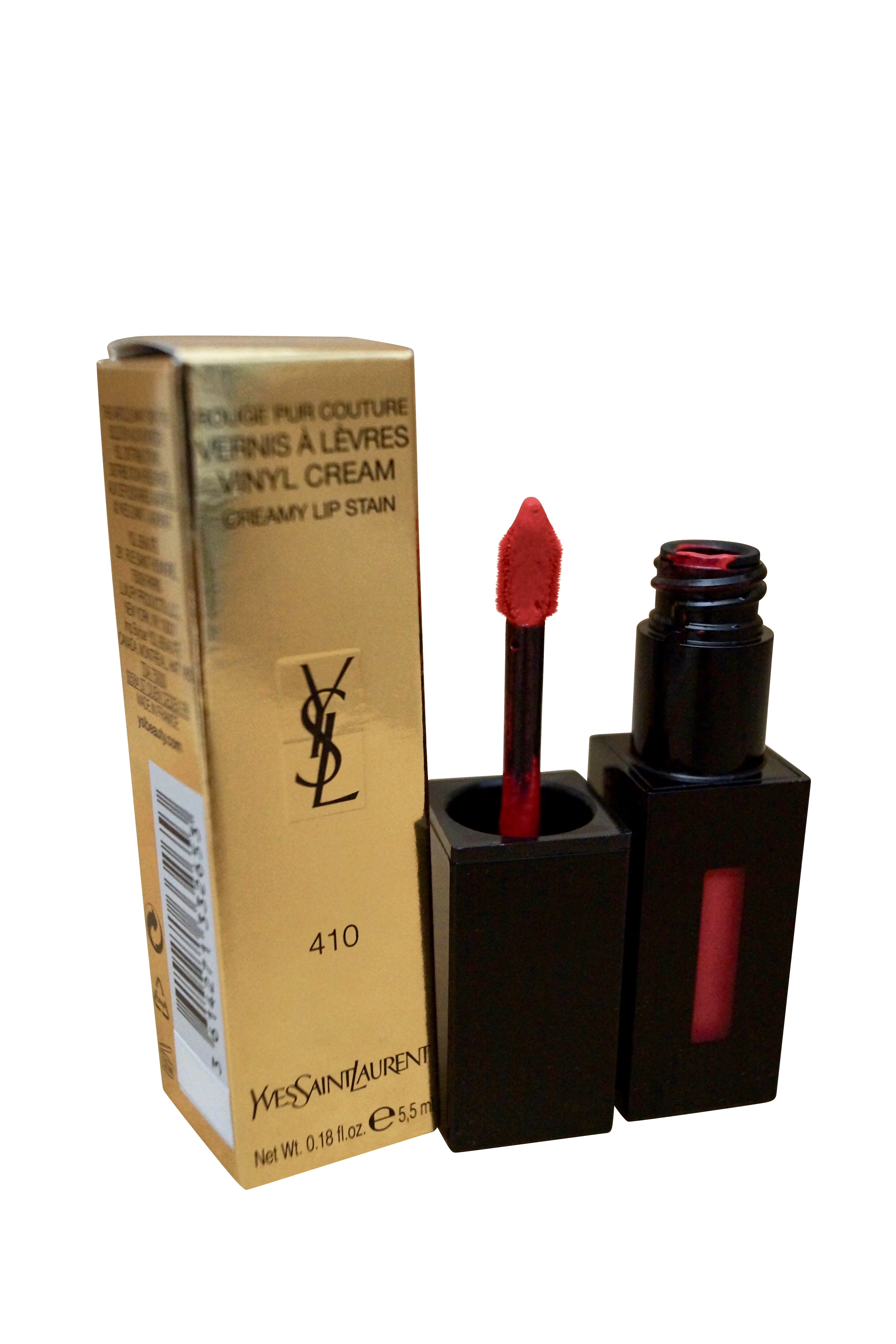 YSL Vernis A Levres Vinyl Cream Creamy Lip Stain 410 Fuchsia Live 0.18 OZ