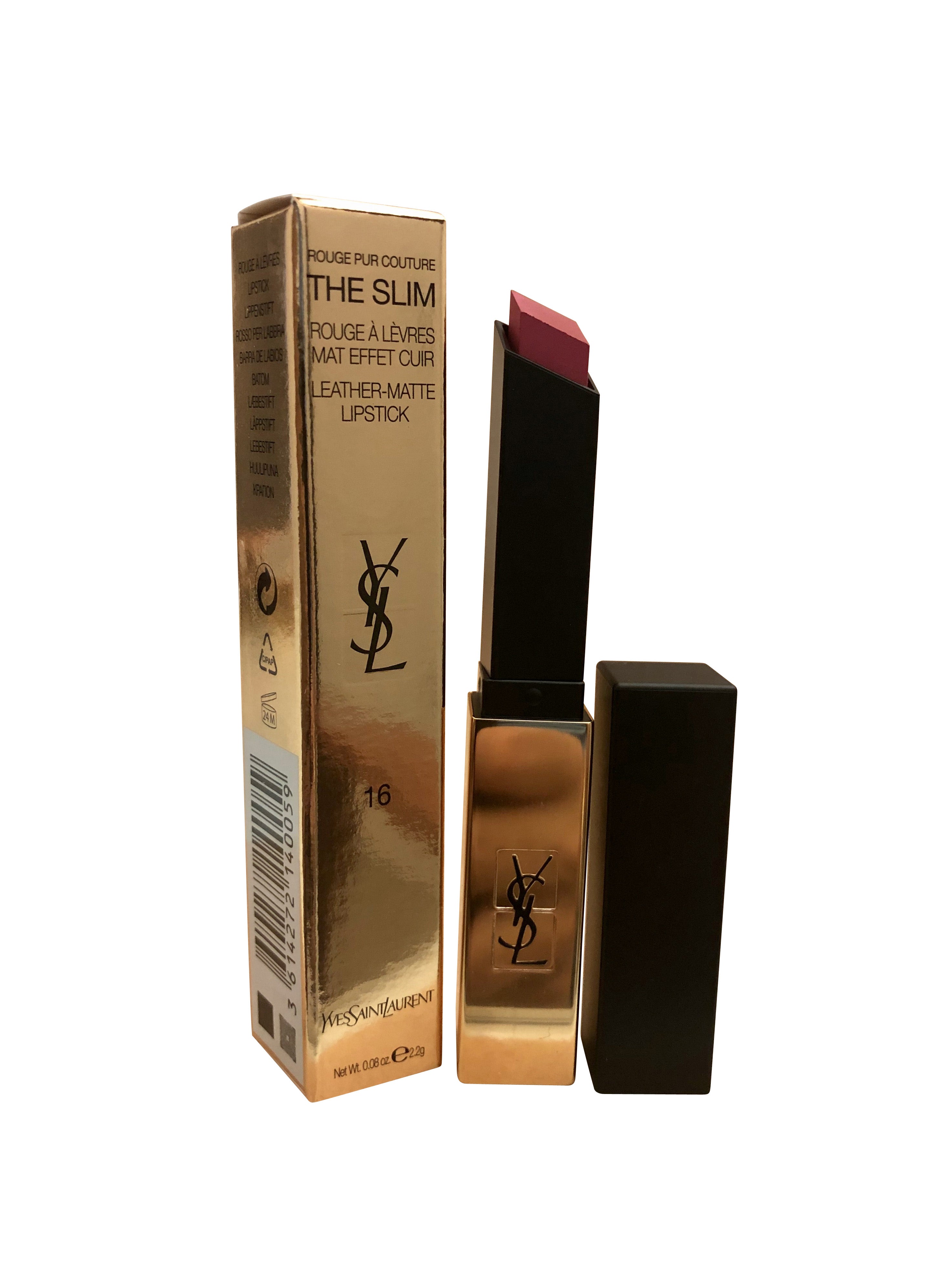 YSL Rouge Slim Leather Matte Lipstick 16 Rosewood Oddity 0.08 OZ