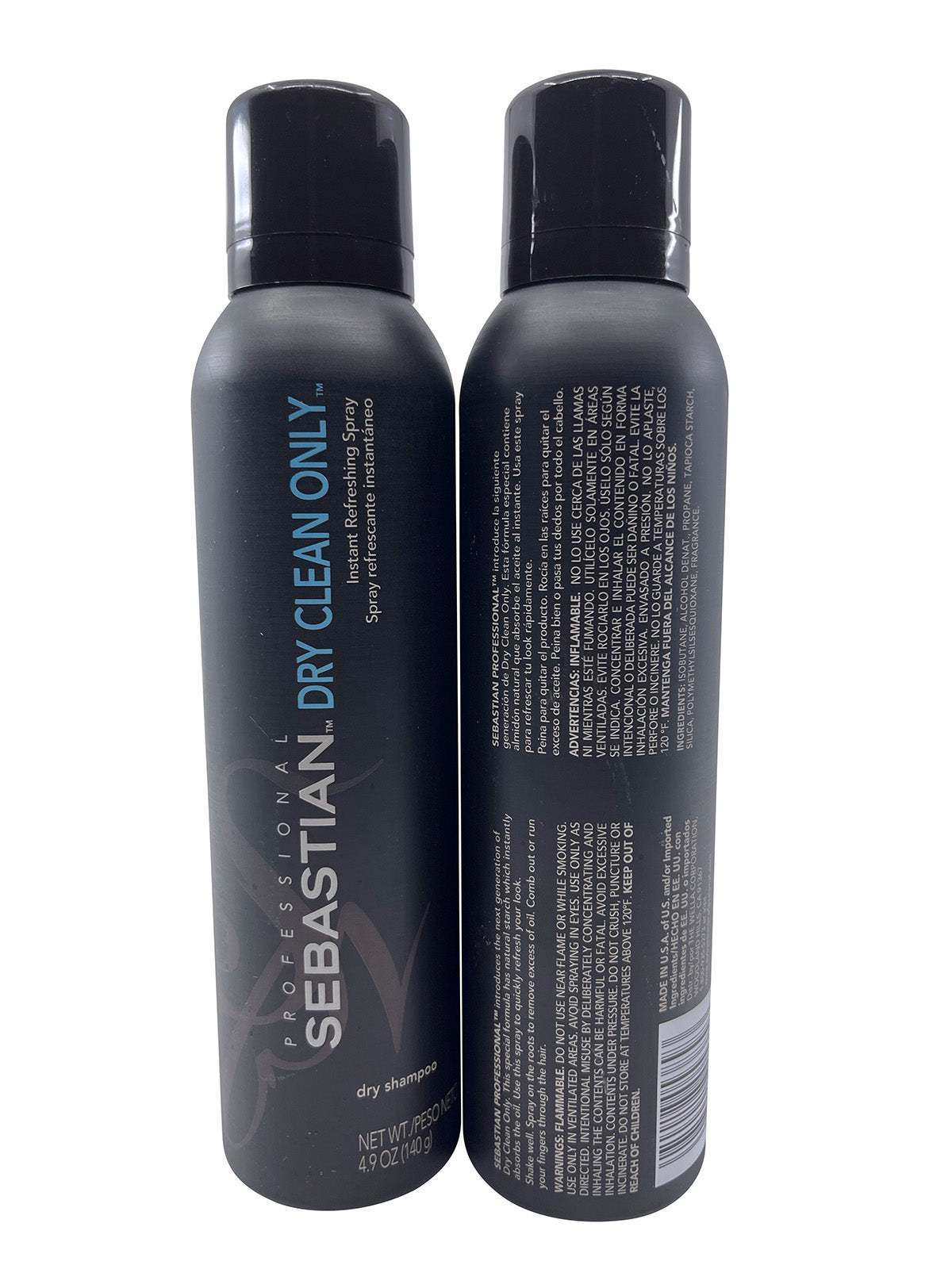 Sebastian Dry Clean Only Instant Refreshing Spray Dry Shampoo 4.9 OZ Set of 2