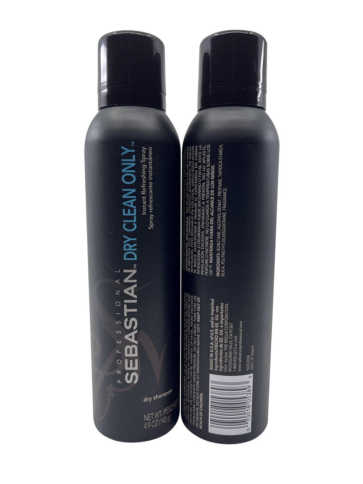 Sebastian Dry Clean Only Instant Refreshing Spray Dry Shampoo 4.9 OZ Set of 2