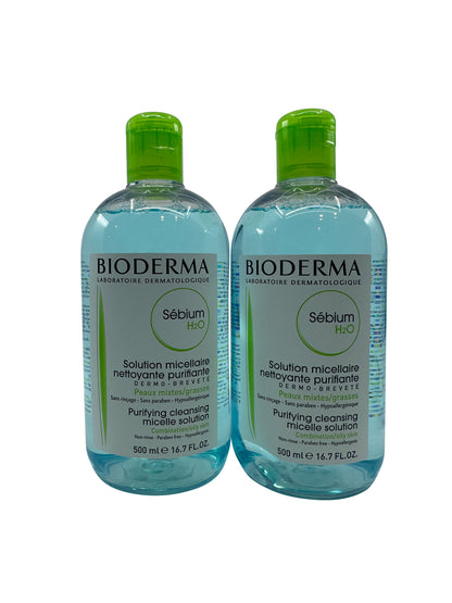 Bioderma Sebium H2O Purifying Micellar Solution Combo & Oily 16.7 OZ Set of 2