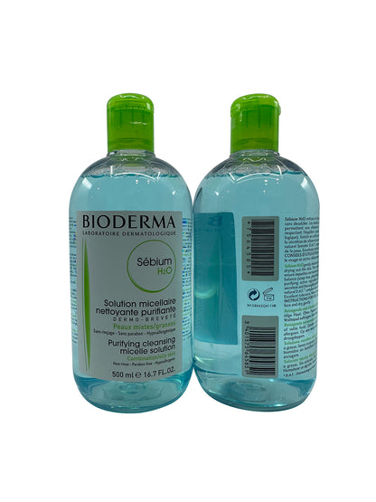 Bioderma Sebium H2O Purifying Micellar Solution Combo & Oily 16.7 OZ Set of 2