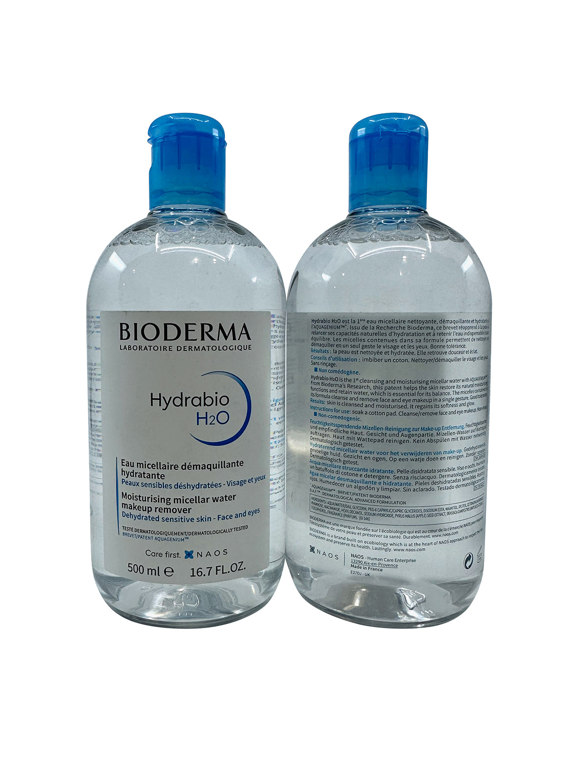 Bioderma Hydrabio H2O Moisturizing Micellar Water 16.7 OZ PACK of 2