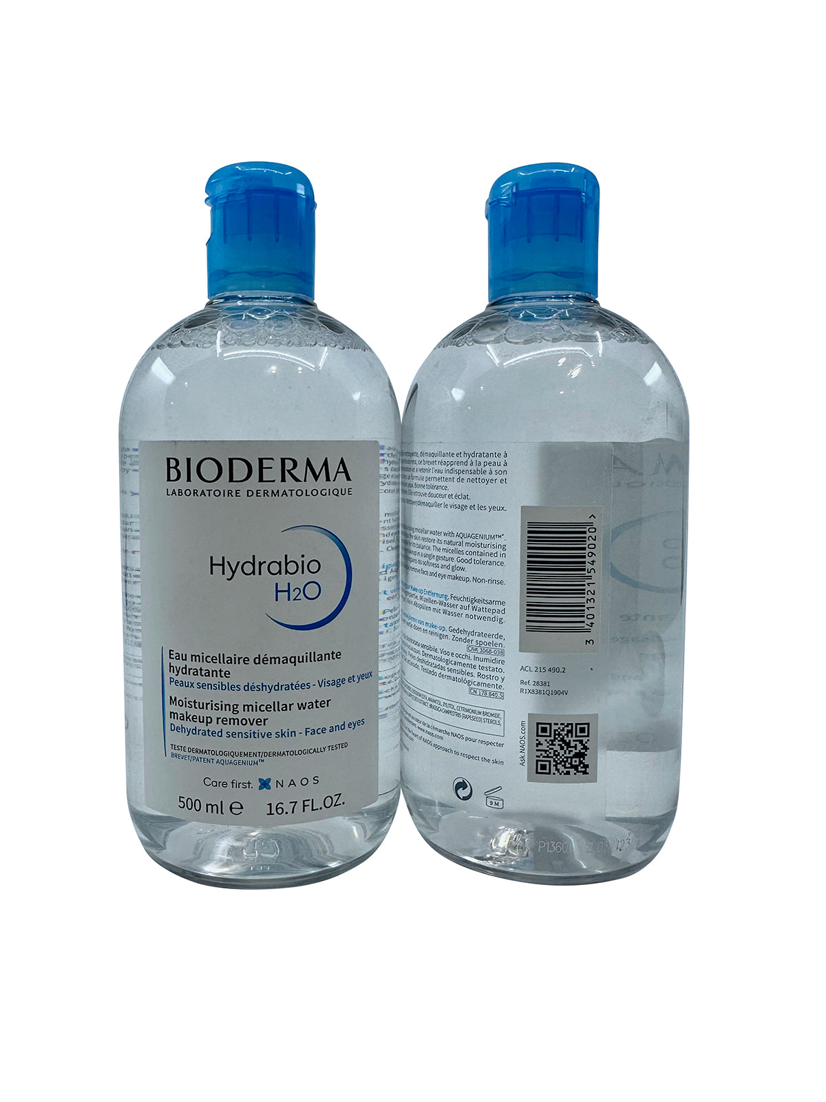 Bioderma Hydrabio H2O Moisturizing Micellar Water 16.7 OZ PACK of 2