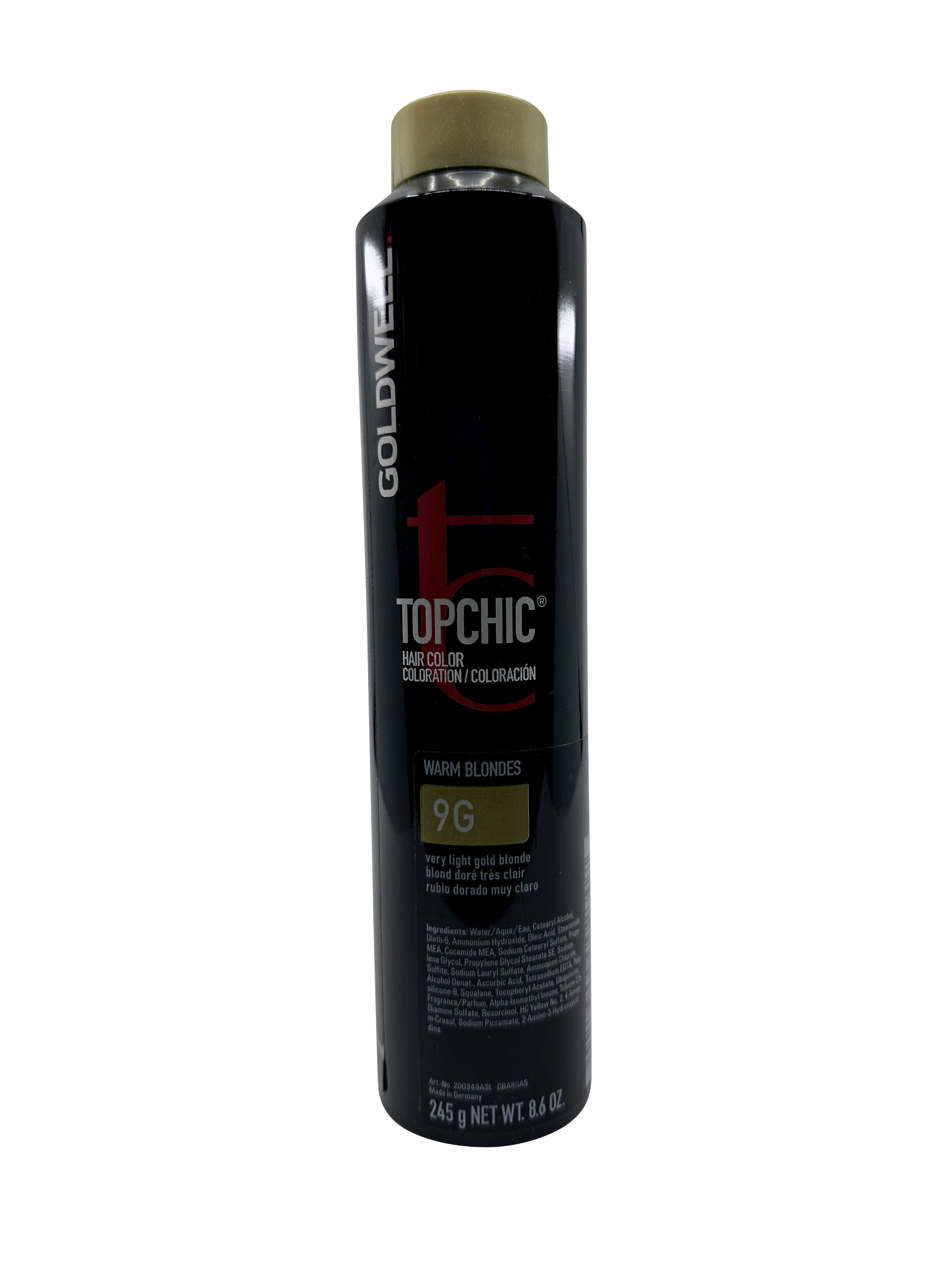 Goldwell Topchic Hair Color Warm Blondes 9G Very Light Gold Blonde 8.6 OZ