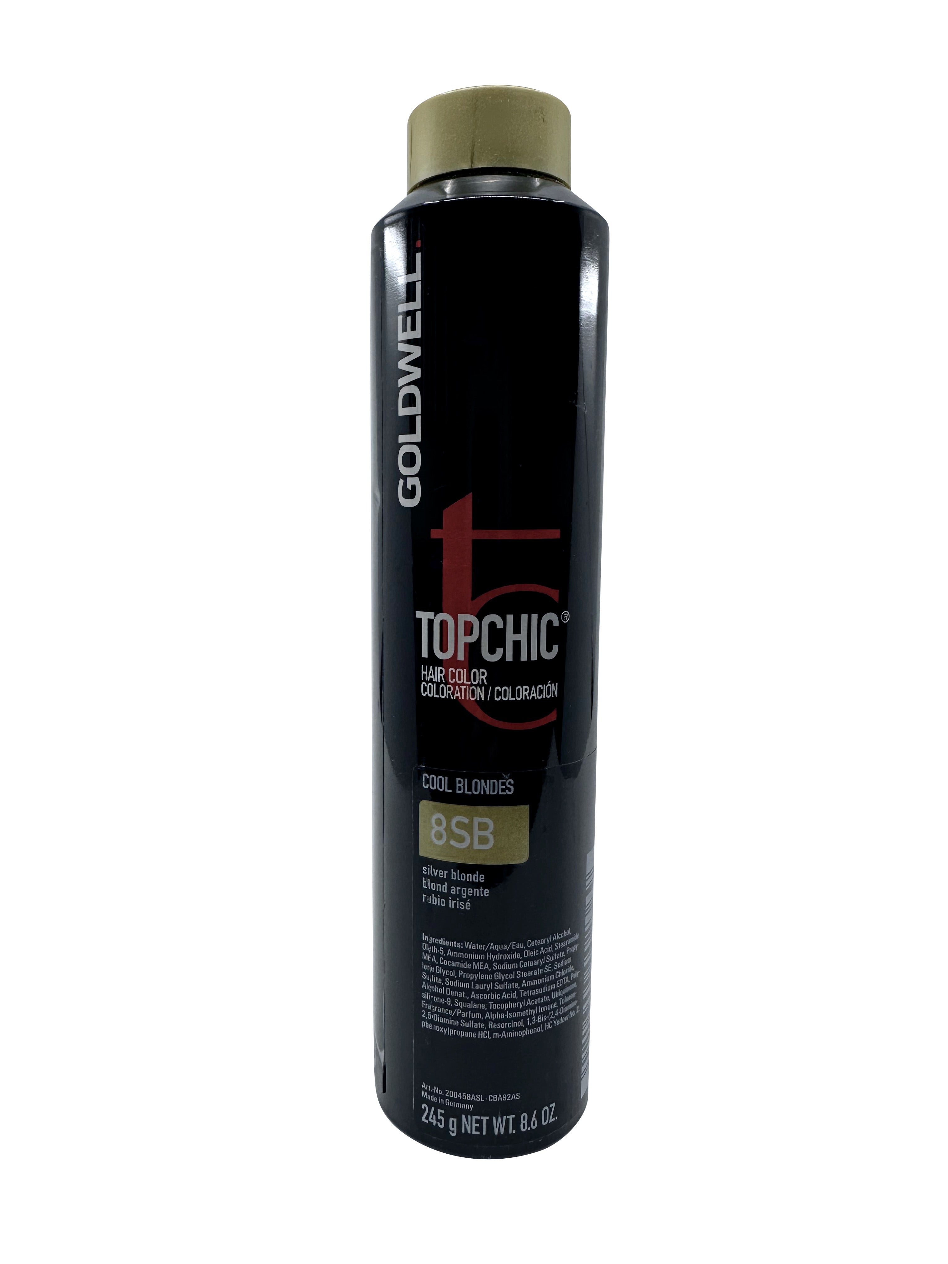 Goldwell Topchic Hair Color Blondes 8SB Silver Blonde 8.6 OZ