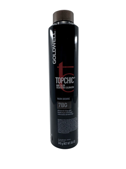 Goldwell Topchic Hair Color Warm Browns 7BG Mid Blonde Beige Gold 8.6 OZ