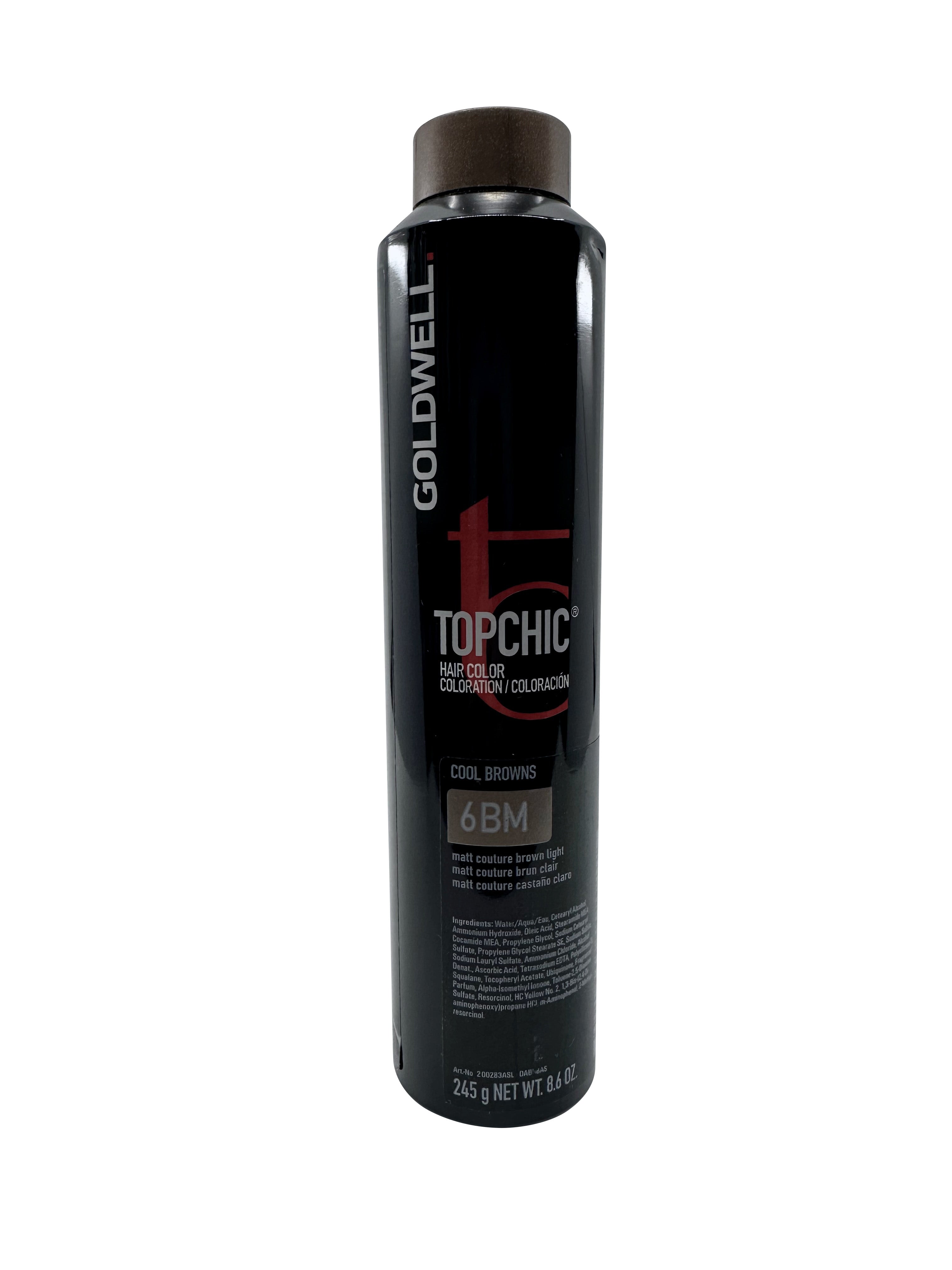 Goldwell Topchic Hair Color Cool Browns 6BM Matte Coulture Brown Light 8.6 OZ