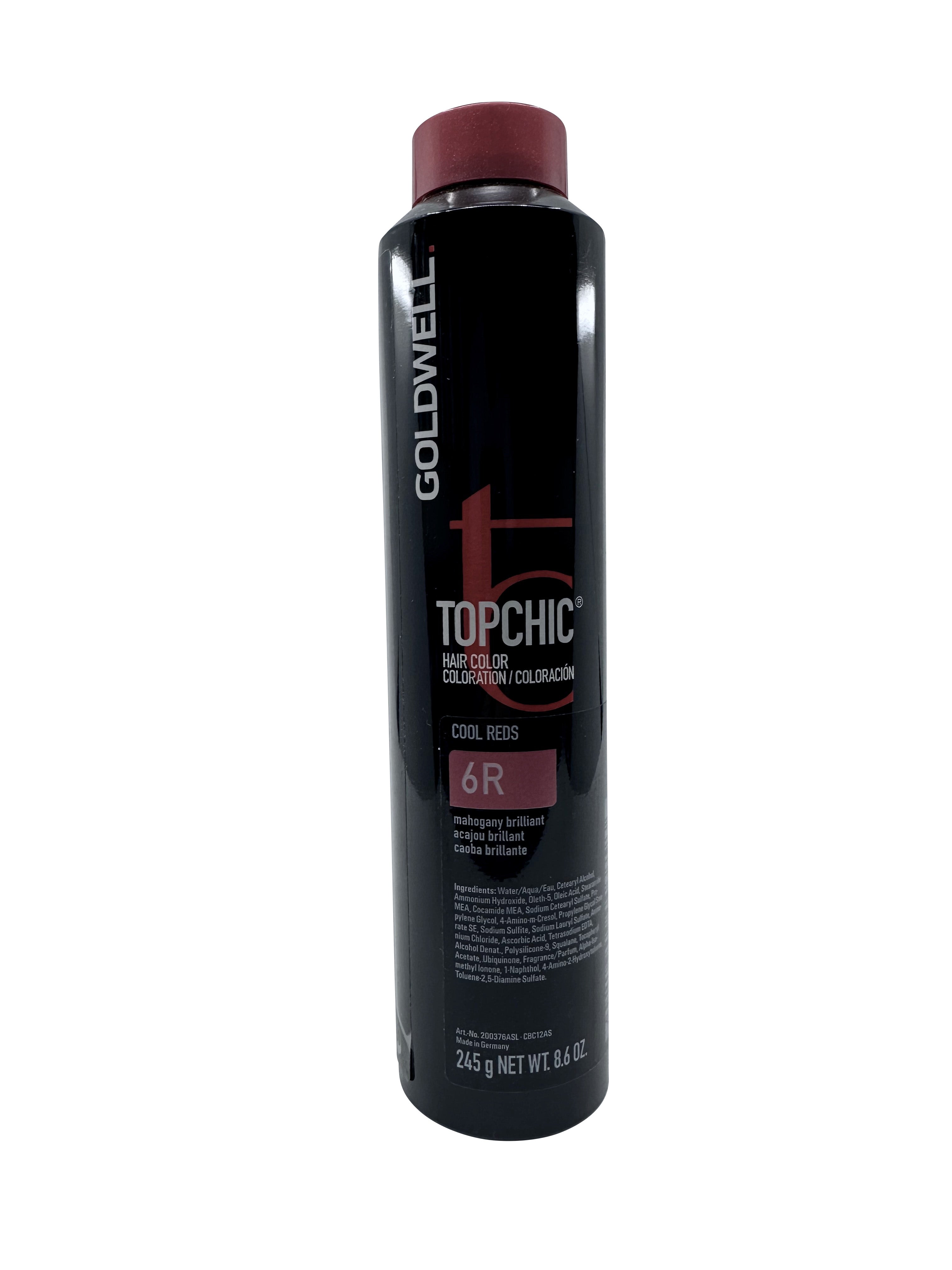 Goldwell Topchic Hair Color Cool Reds 6R Mahogany Brilliant 8.6 OZ