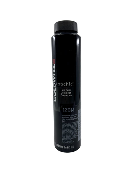 Goldwell Topchic Hair Color 12BM Ultra Blonde Beige Matte 8.6 OZ