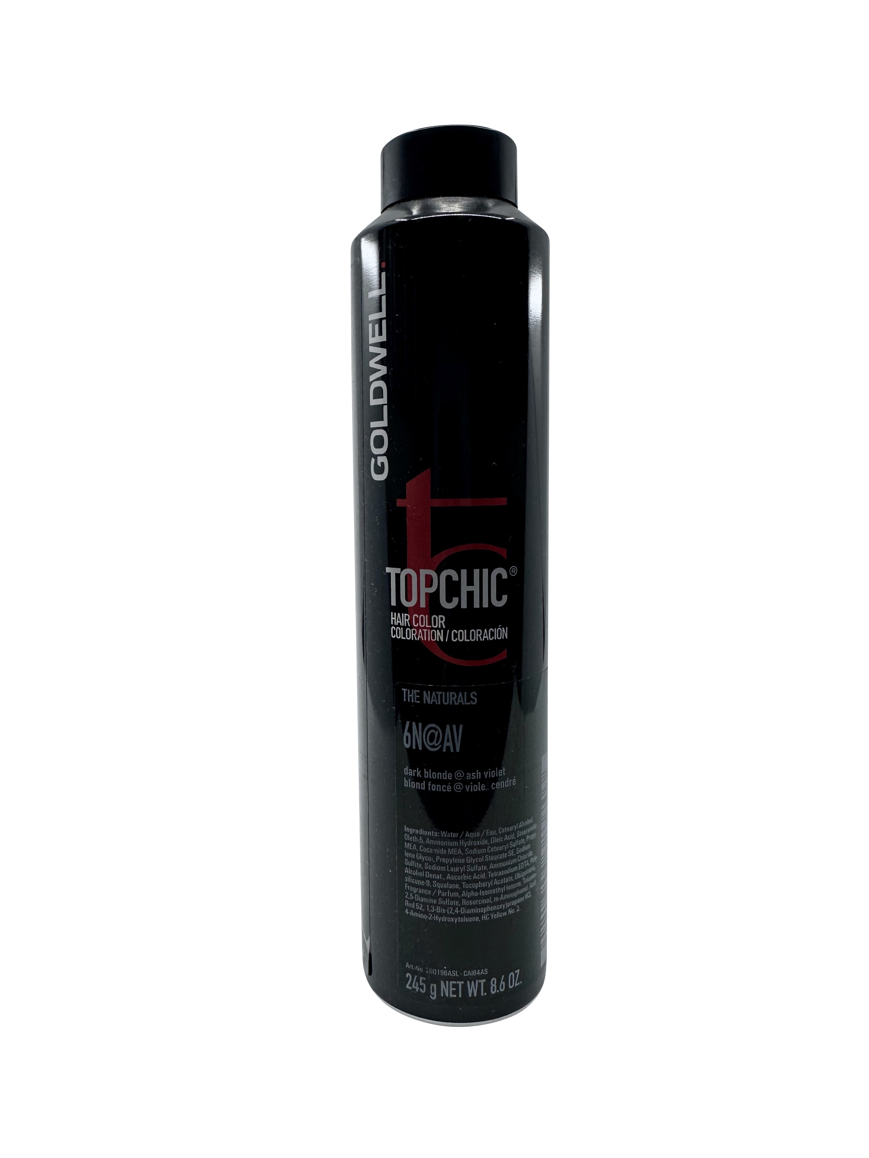 Goldwell Topchic Hair Color The Naturals 6N@AV Dark Blonde Ash Violet 8.6 OZ