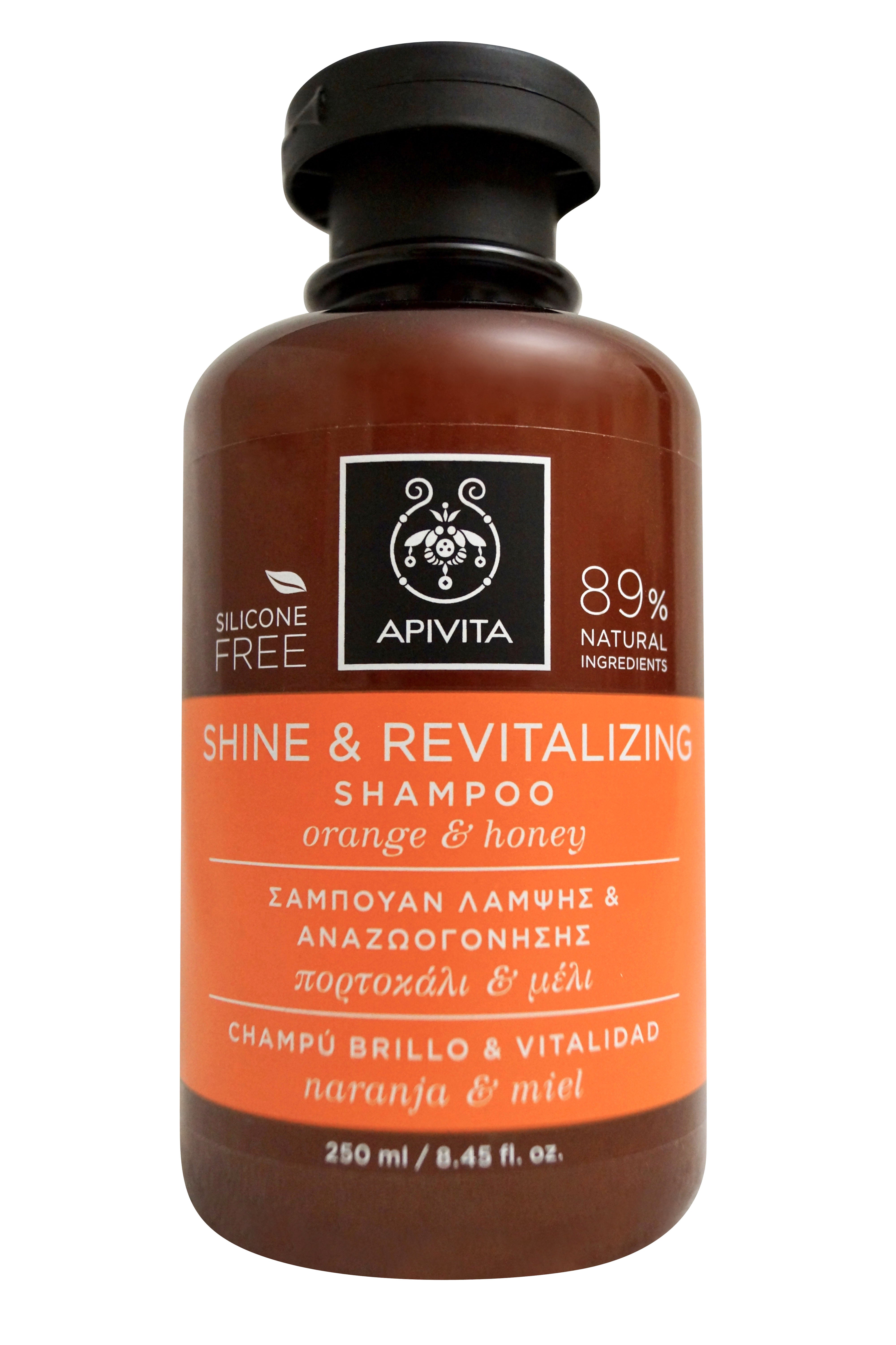 Apivita Shine & Revitalizing Shampoo with Orange & Honey 8.45 OZ