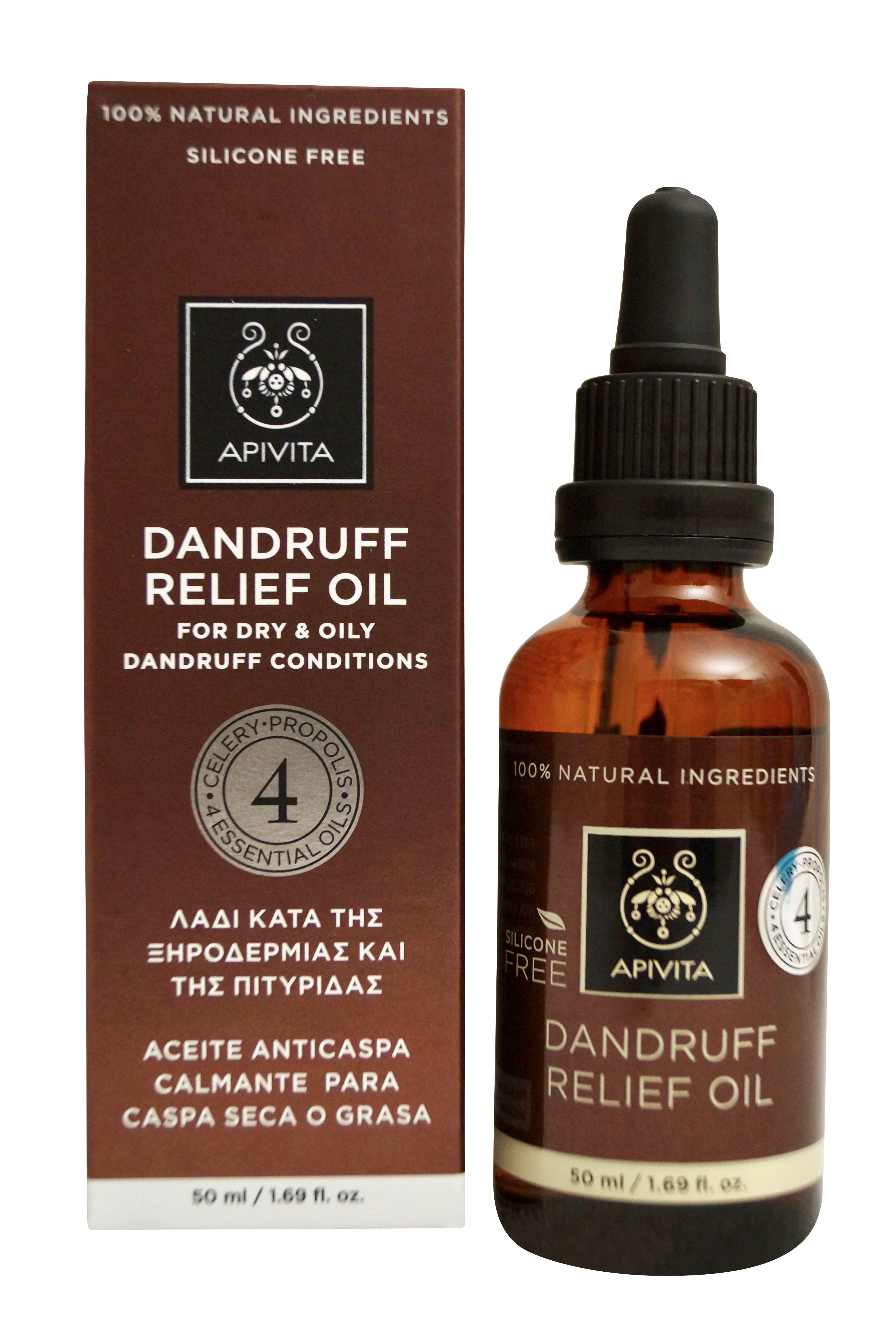 Apivita Dandruff Relief Oil with Celery, Propolis & 4 Essential Oils 1.69 OZ