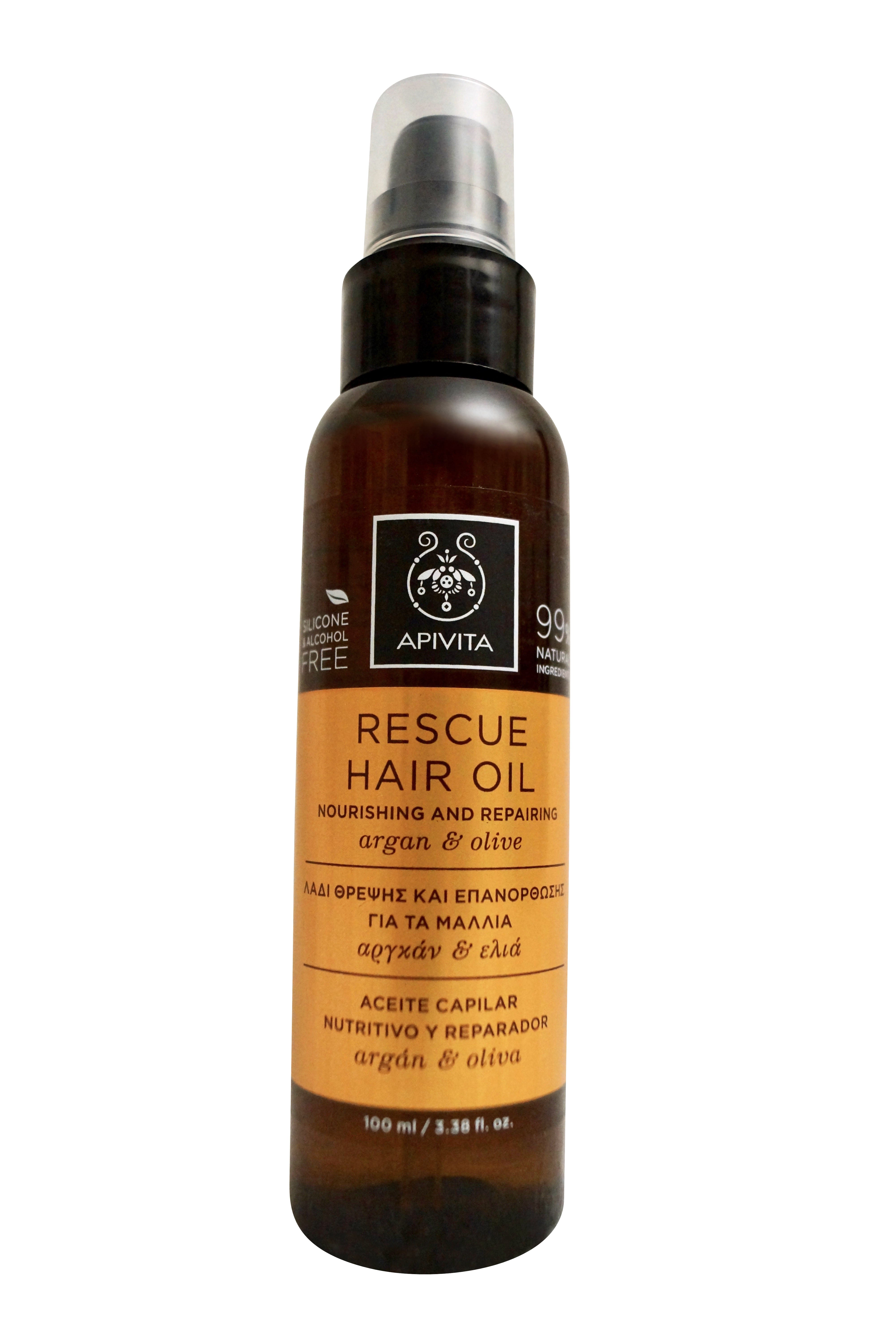 Apivita Rescue Hair Oil with Argan & Olive 3.38 OZ