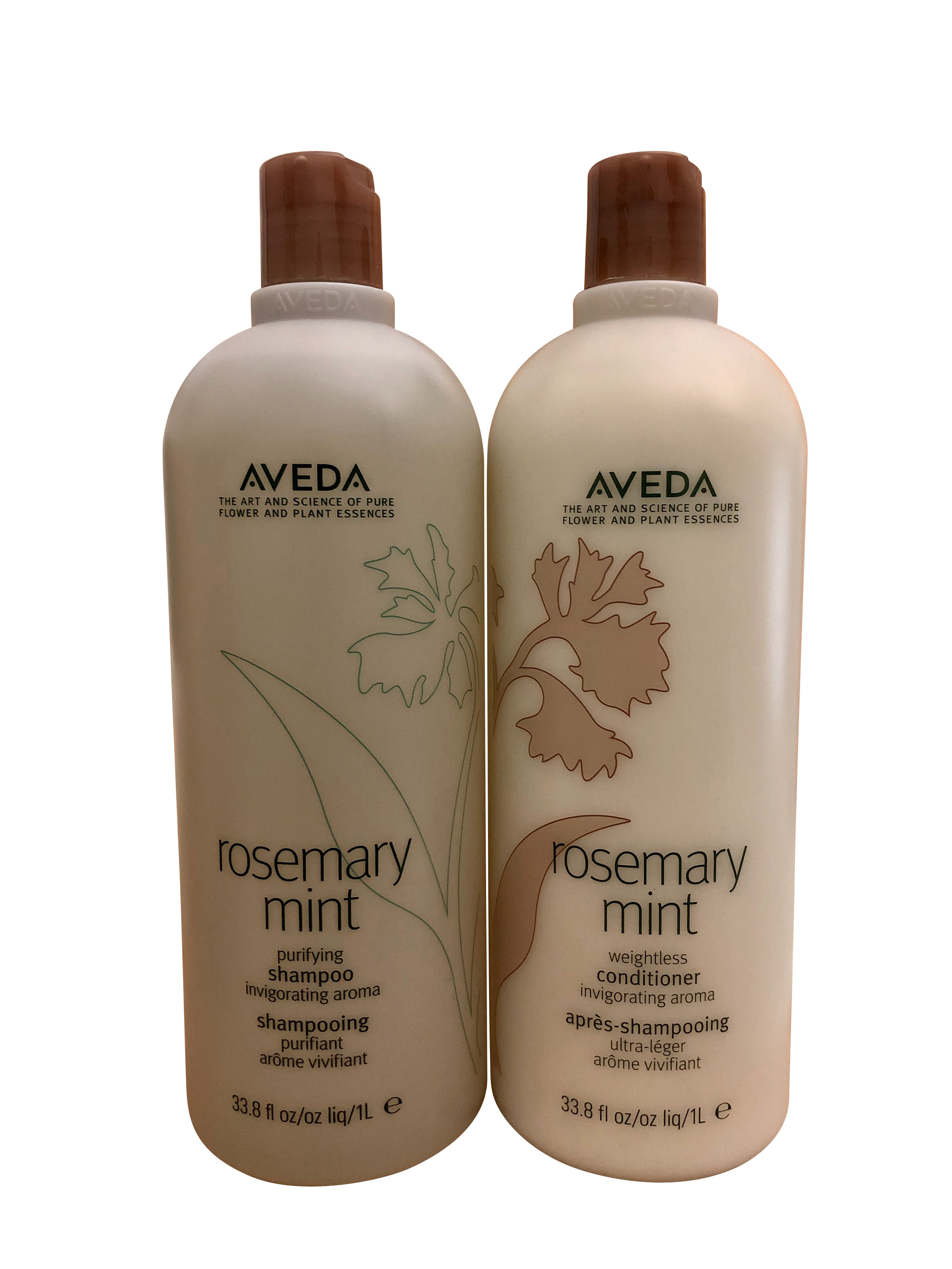 Aveda Rosemary Mint Purifying Shampoo & Weightless Conditioner Set 33.8 OZ Each