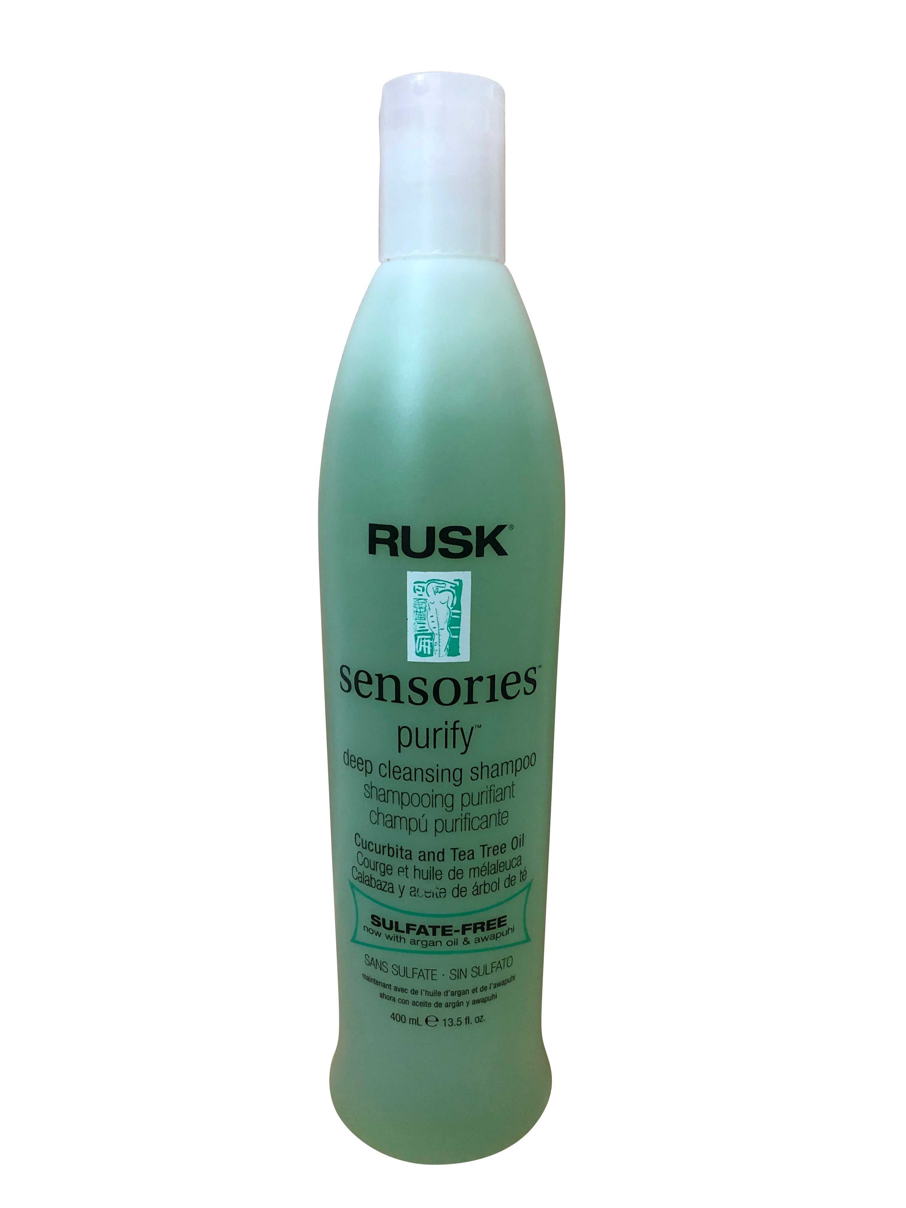 Rusk Sensories Purify Shampoo Cucubrita & Tea Tree Oil Sulfate Free 13.5 OZ