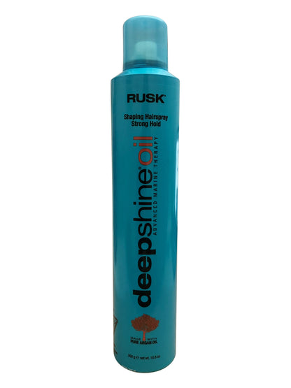 Rusk Deep Shine Oil Shaping Hair Spray Strong Hold 10.6 OZ