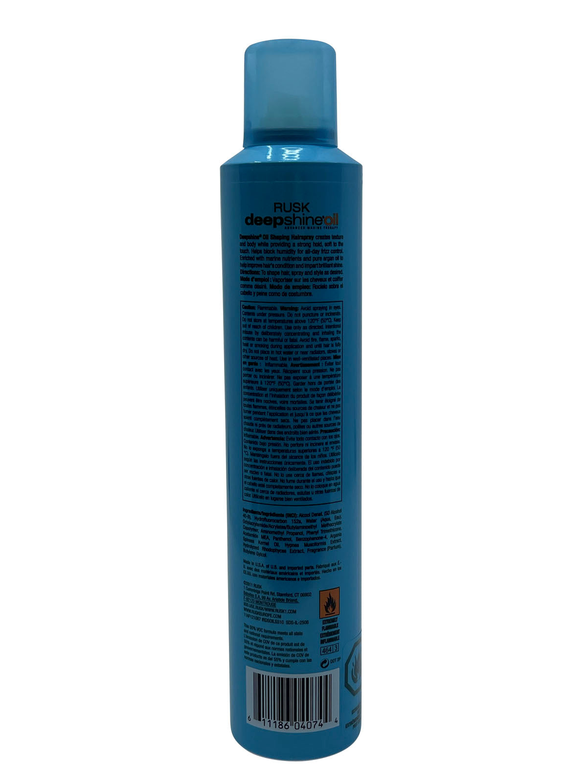 Rusk Deep Shine Oil Shaping Hair Spray Strong Hold 10.6 OZ