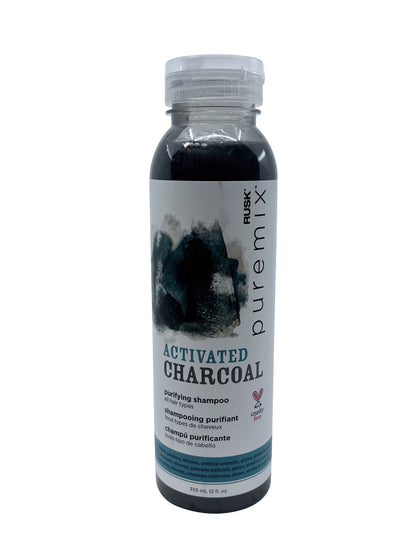 Rusk Pure Mix Activated Charcoal Purifying Shampoo All Hair Types 12 OZ