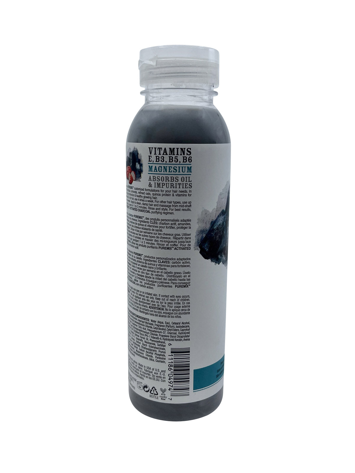 Rusk Pure Mix Activated Charcoal Purifying Conditioner All Hair Types 12 OZ