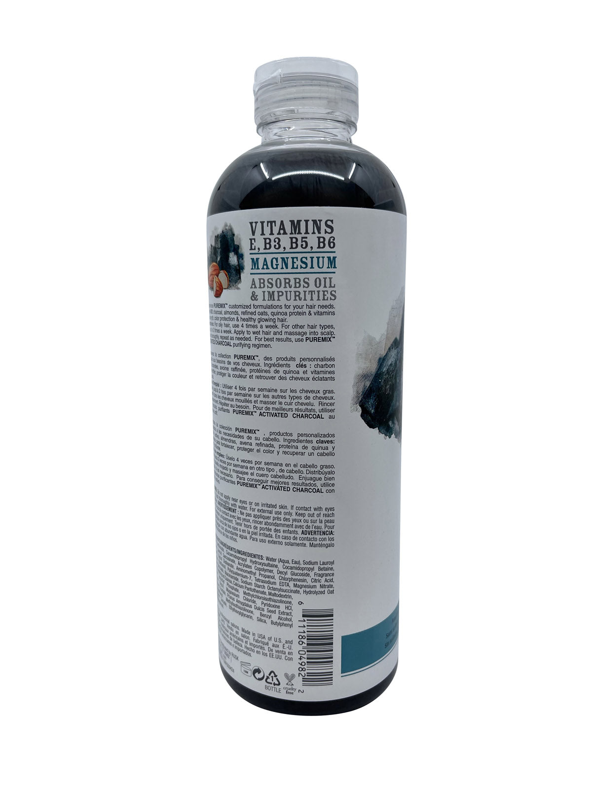 Rusk Pure Mix Activated Charcoal Purifying Shampoo All Hair Types 35 OZ