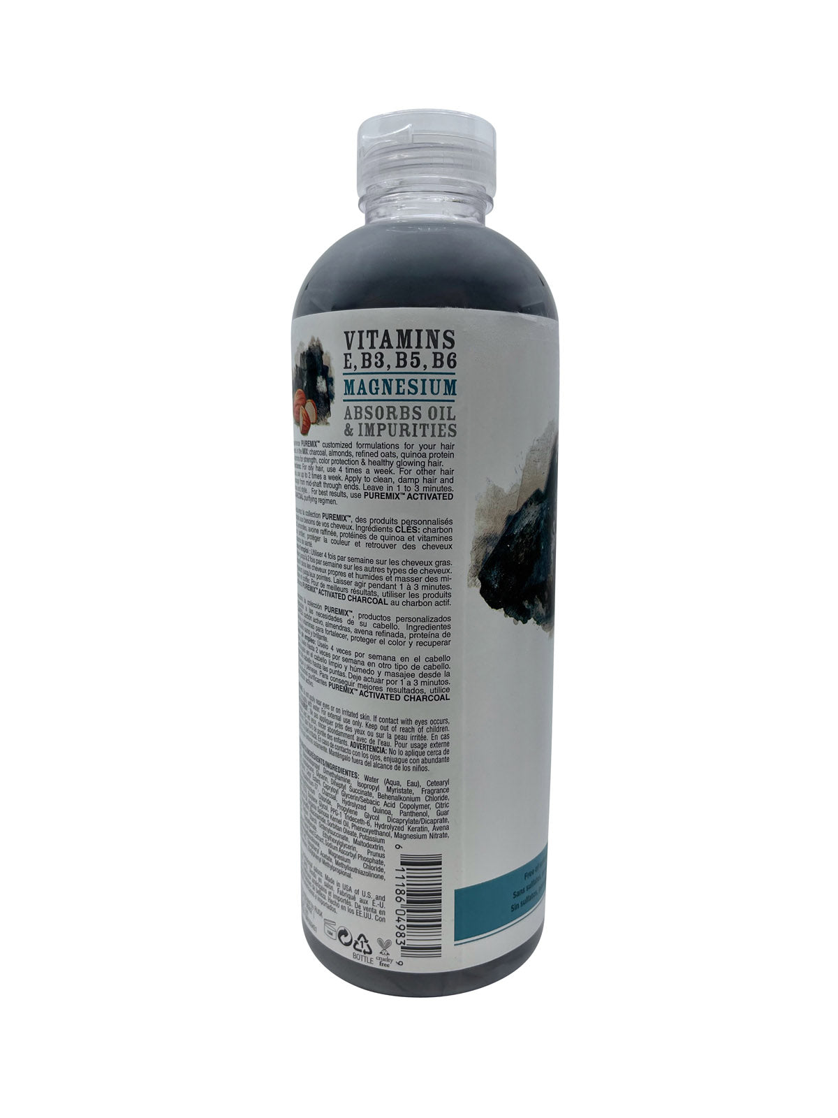 Rusk Pure Mix Activated Charcoal Purifying Conditioner All Hair Types 35 OZ