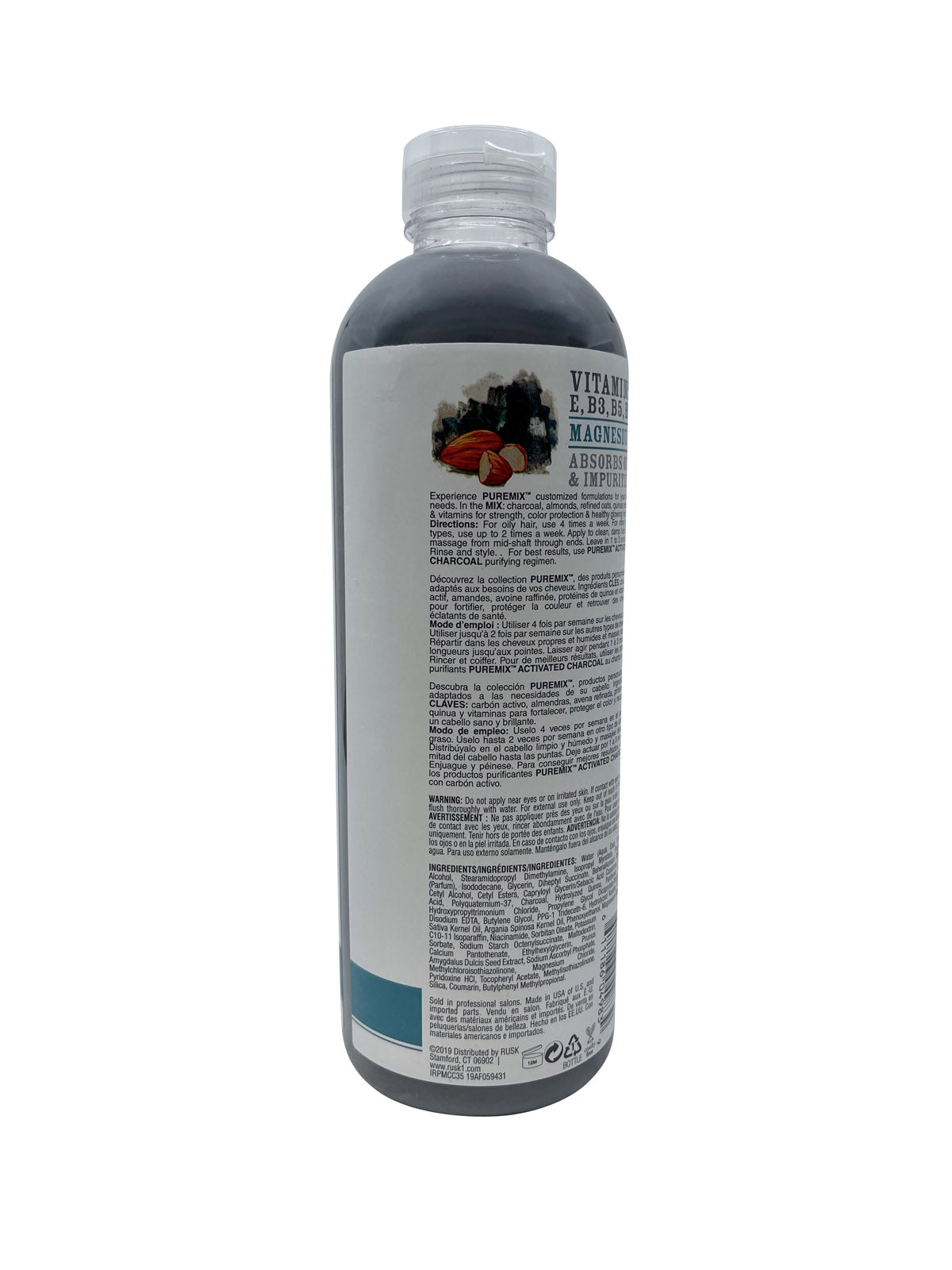 Rusk Pure Mix Activated Charcoal Purifying Conditioner All Hair Types 35 OZ