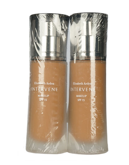 Elizabeth Arden Intervene Makeup SPF 15 # 16 Soft Cocoa 1 OZ Set of 2