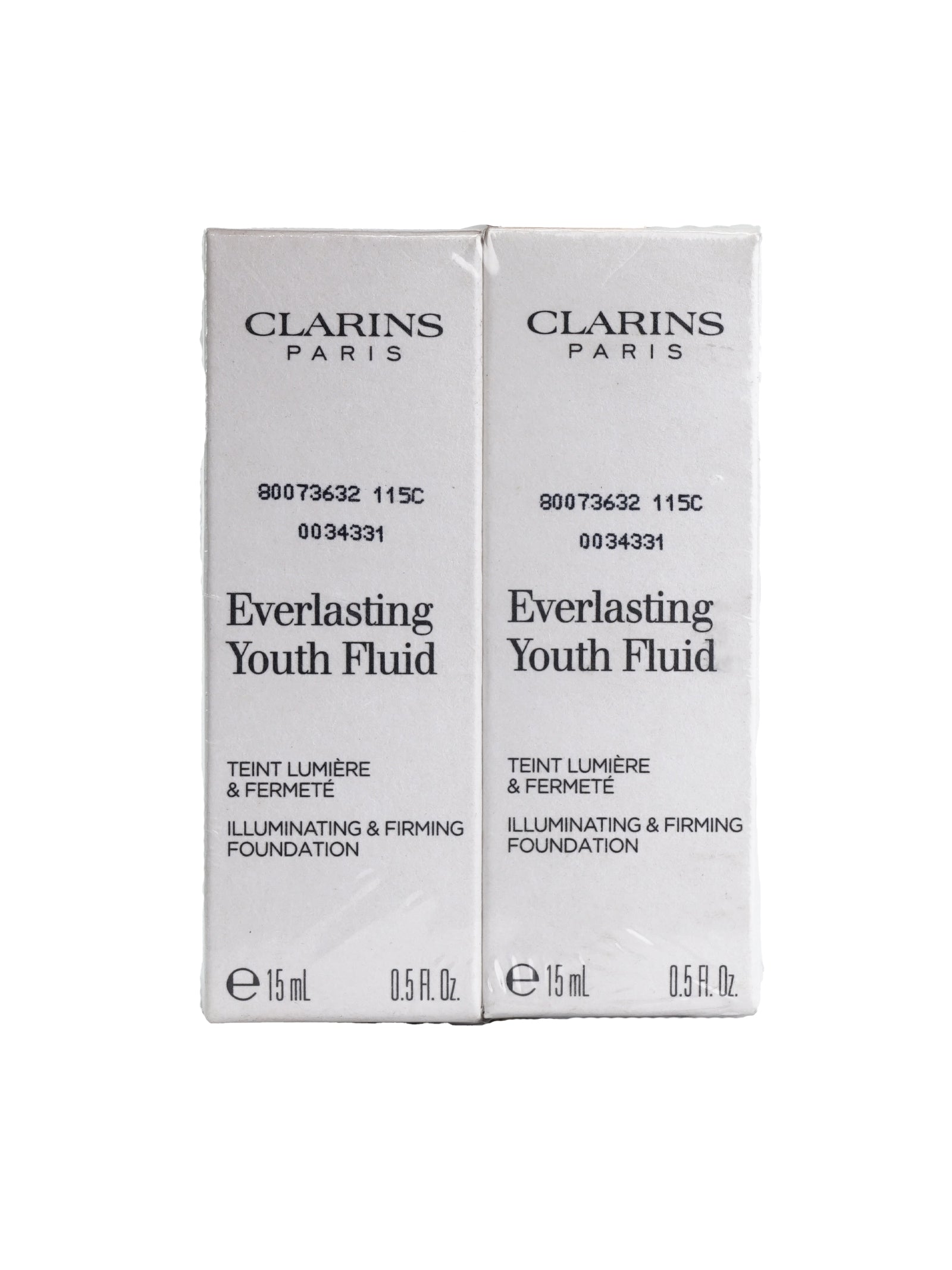 Clarins Everlasting Youth Fluid Foundation 115C 0.5 OZ Set of 2