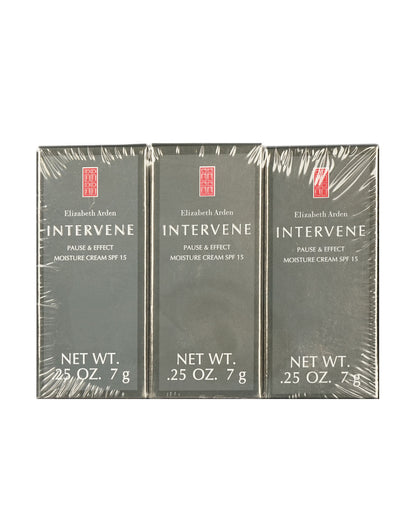 Elizabeth Arden Intervene Pause & Effect Moisture Cream SPF 15 0.25 OZ Set of 3