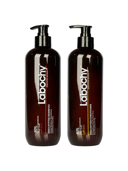 Labochy Shea Butter Shampoo & Conditioner Set Dry & Damaged Hair 16.9 OZ Each