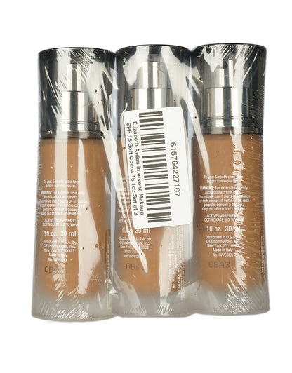 Elizabeth Arden Intervene Makeup SPF 15 # 16 Soft Cocoa 1 OZ Set of 3