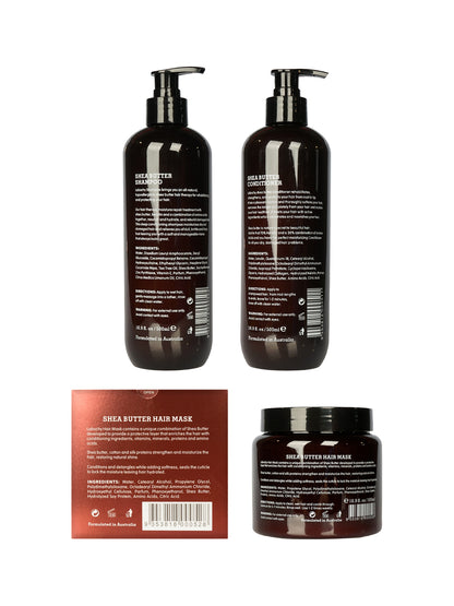 Labochy Shea Butter Shampoo, Conditioner & Mask Set Dry & Damaged Hair 16.9 OZ