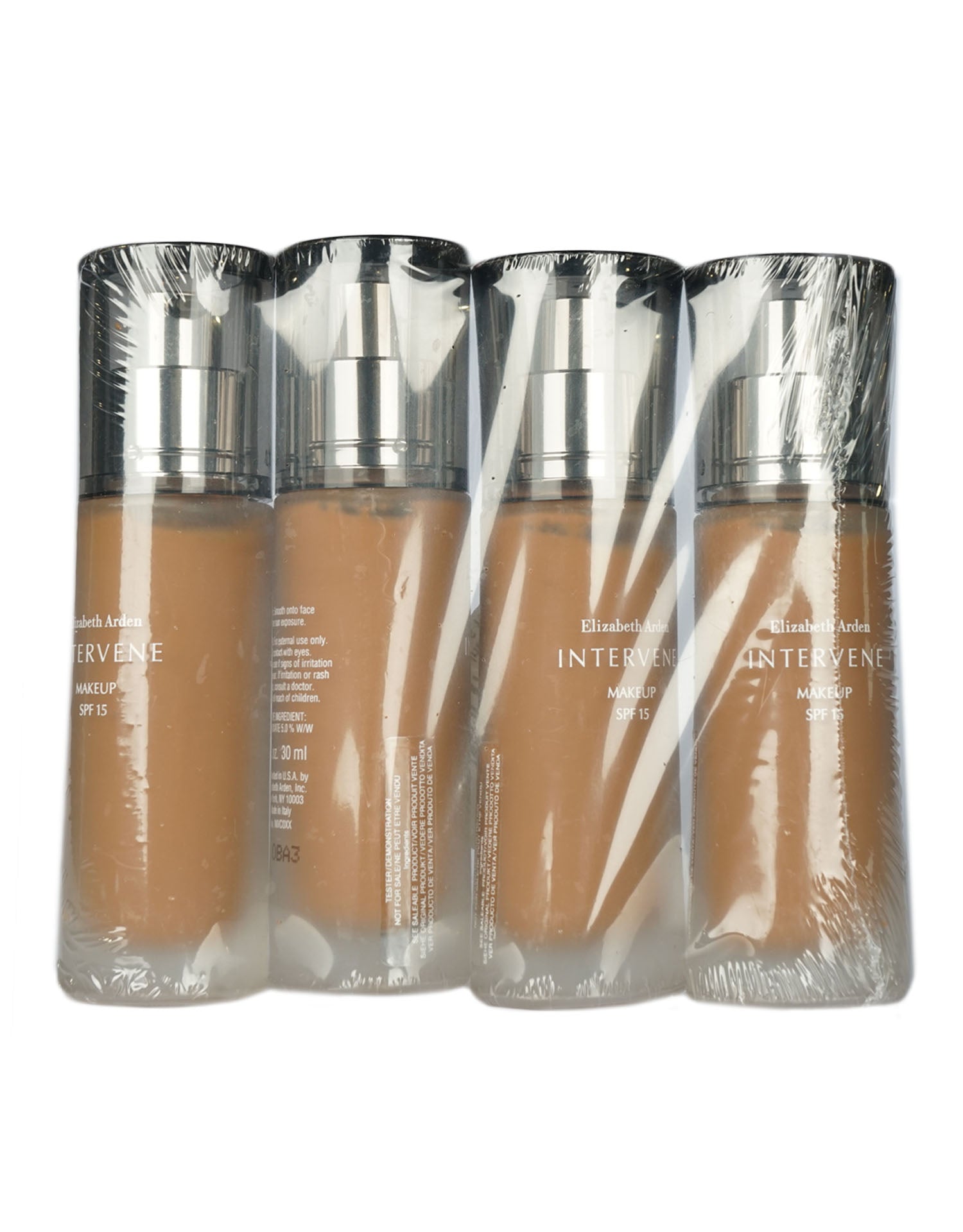 Elizabeth Arden Intervene Makeup SPF 15 # 16 Soft Cocoa 1 OZ Set of 4