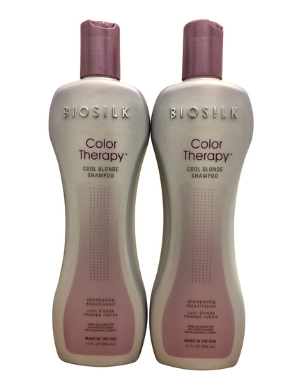 Biosilk Color Therapy Cool Blonde Shampoo DUO 12 OZ Each