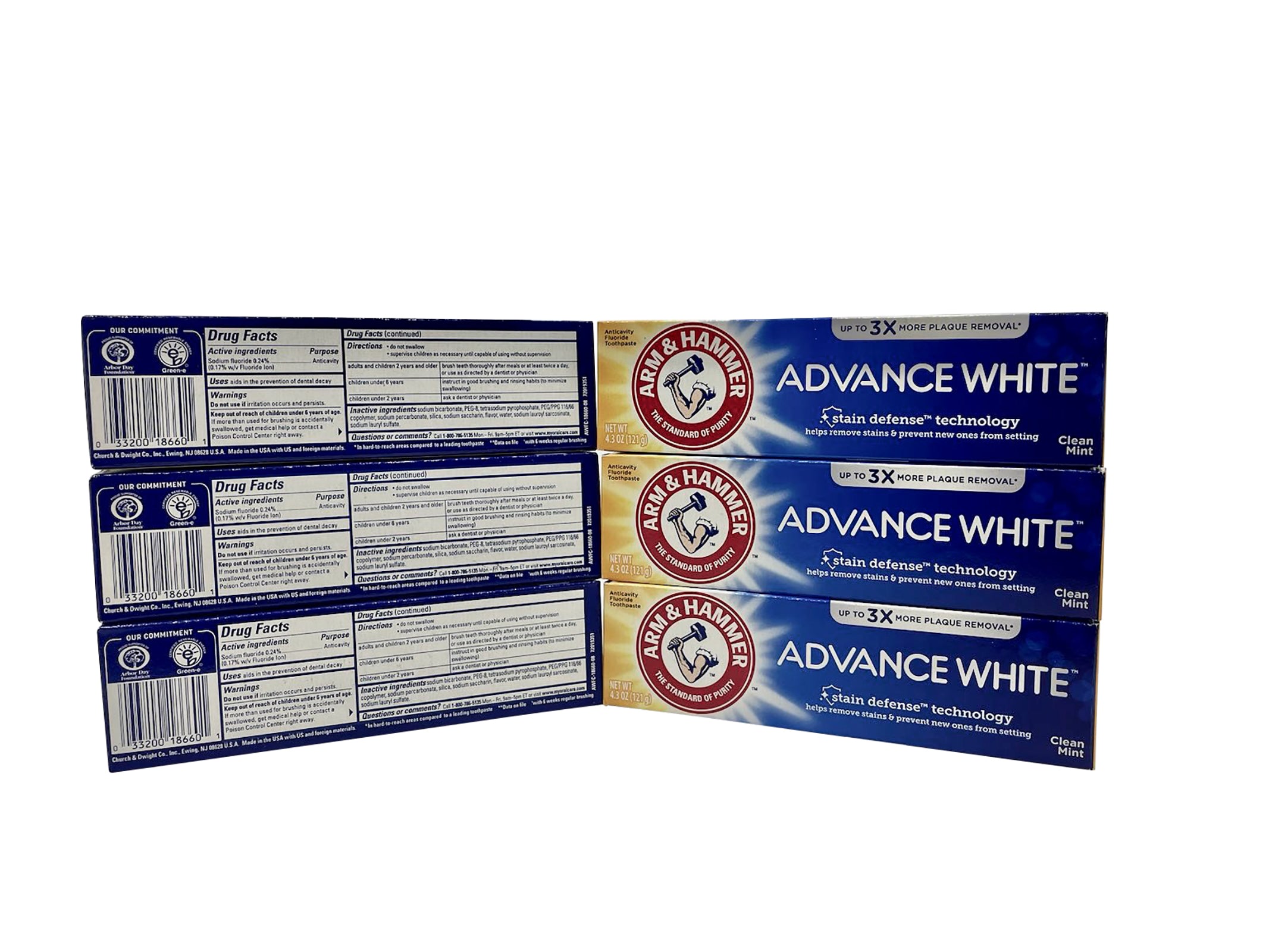 Arm & Hammer Advanced White Toothpaste Clean Mint 4.3 OZ Pack of 6