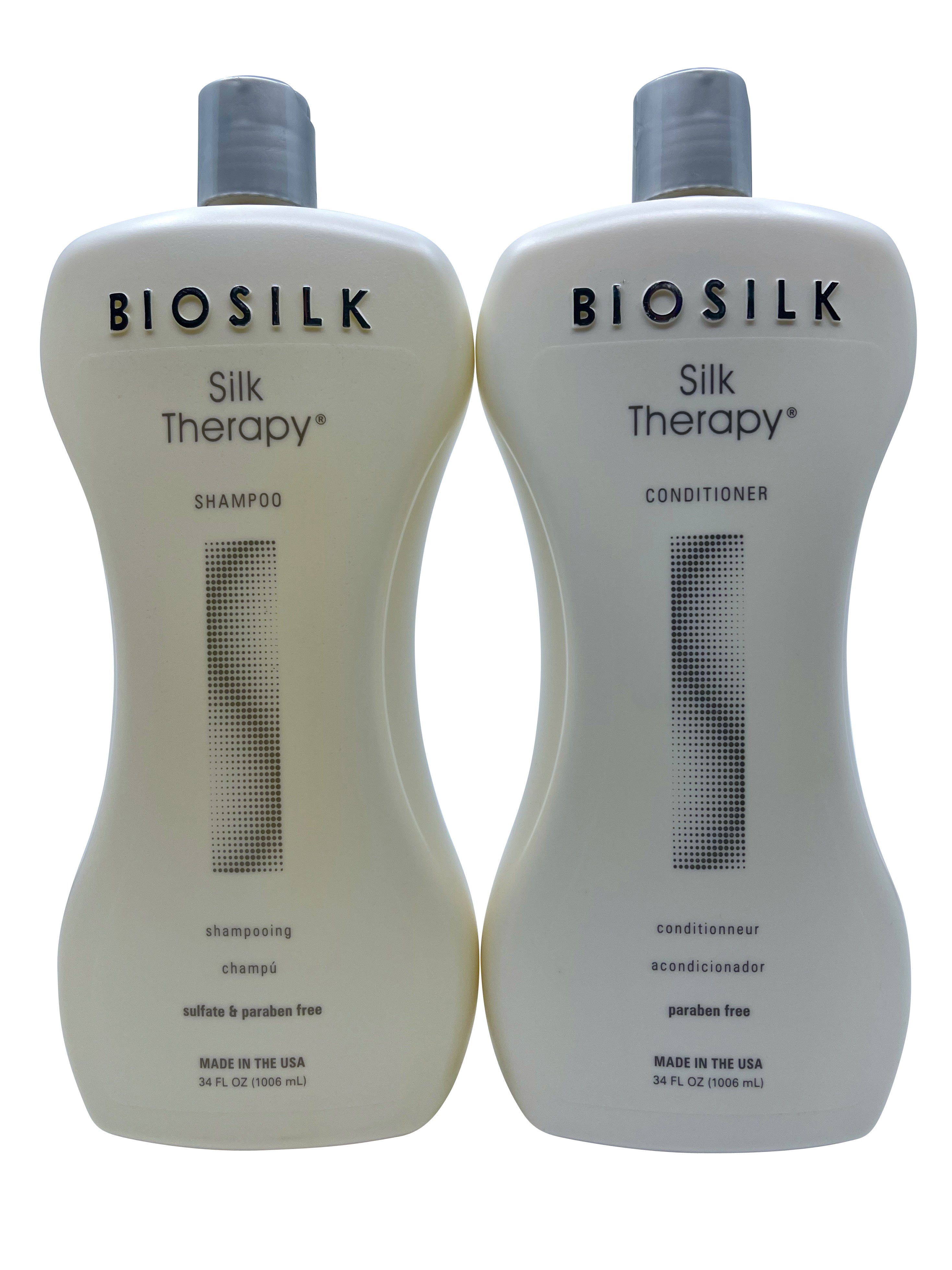 Biosilk Silk Therapy Shampoo and Conditioner 34oz with Two Pumps Bundle