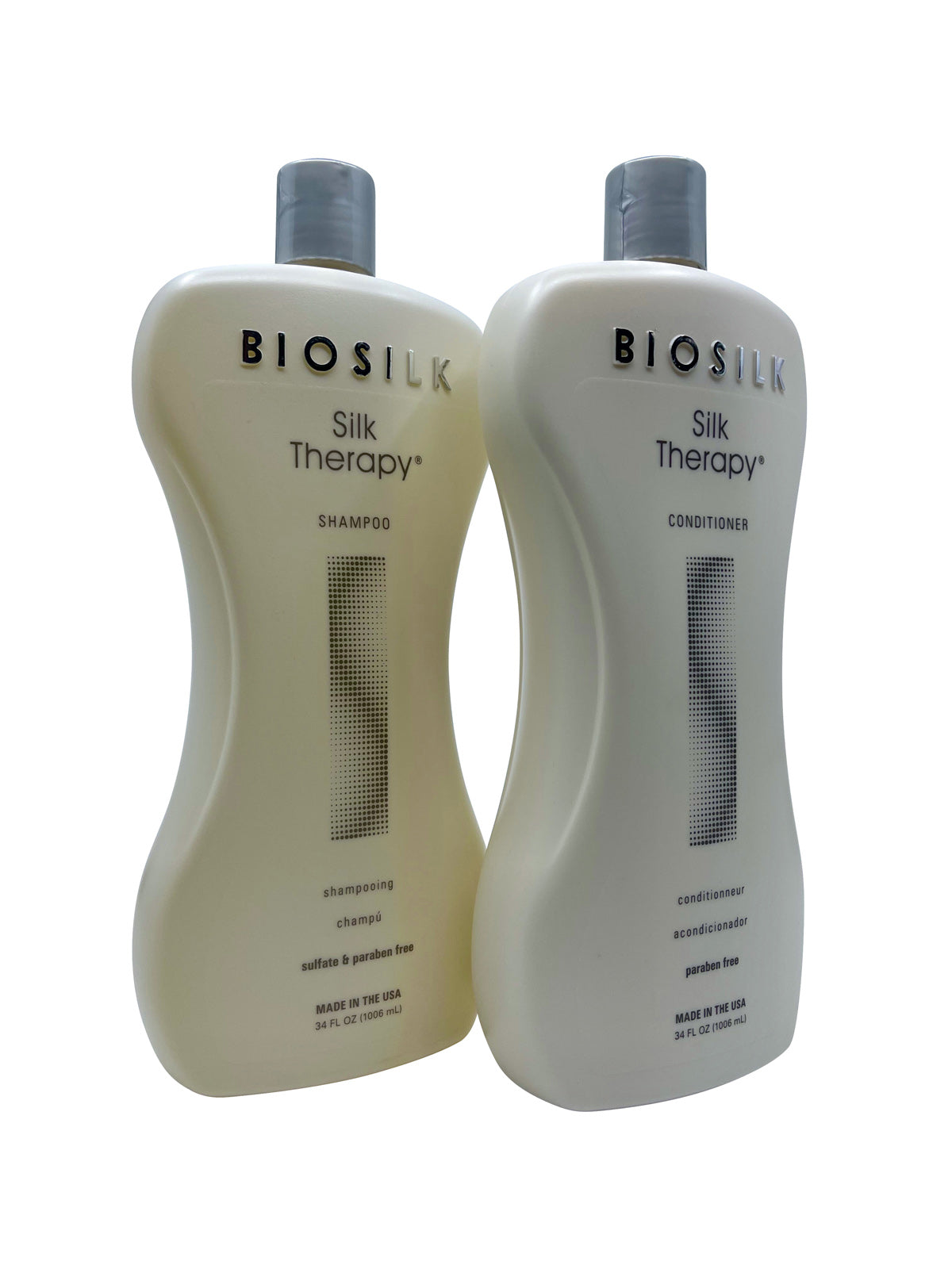 Biosilk Silk Therapy Shampoo and Conditioner 34oz with Two Pumps Bundle