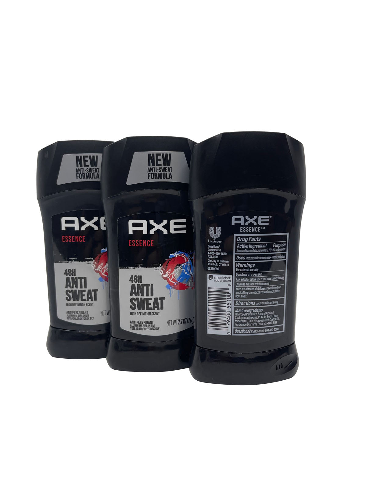 3 Pack AXE Antiperspirant Stick, Essence 2.7 Oz Each