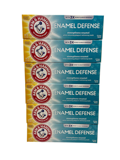 Arm & Hammer Enamel Defense Toothpaste Crisp Mint 4.3 OZ Pack of 6