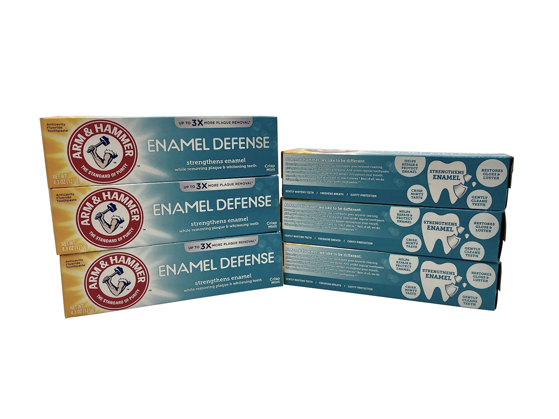 Arm & Hammer Enamel Defense Toothpaste Crisp Mint 4.3 OZ Pack of 6