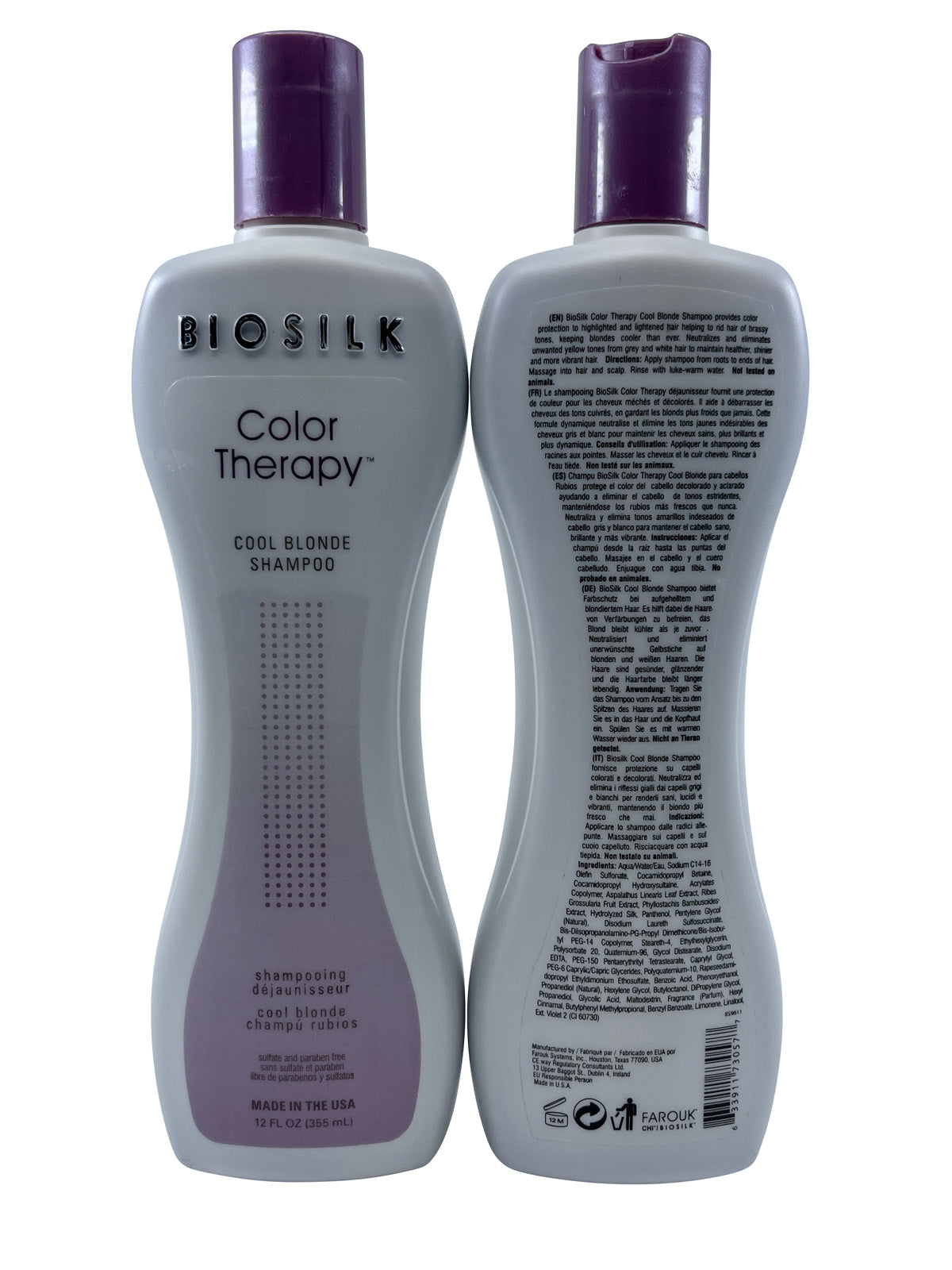 Biosilk Color Therapy Cool Blonde Shampoo 12 OZ Set of 2